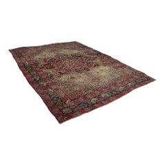 Antique Kerman Persian Oriental Wool Area Rug C1920
