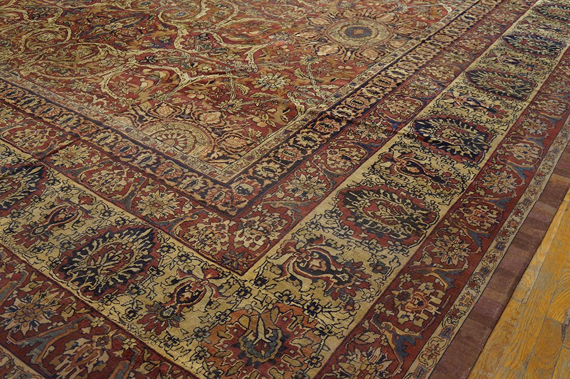 Late 19th Century 19th Century Persian Kerman Laver Carpet ( 21' x 28' - 640 x 853 ) For Sale