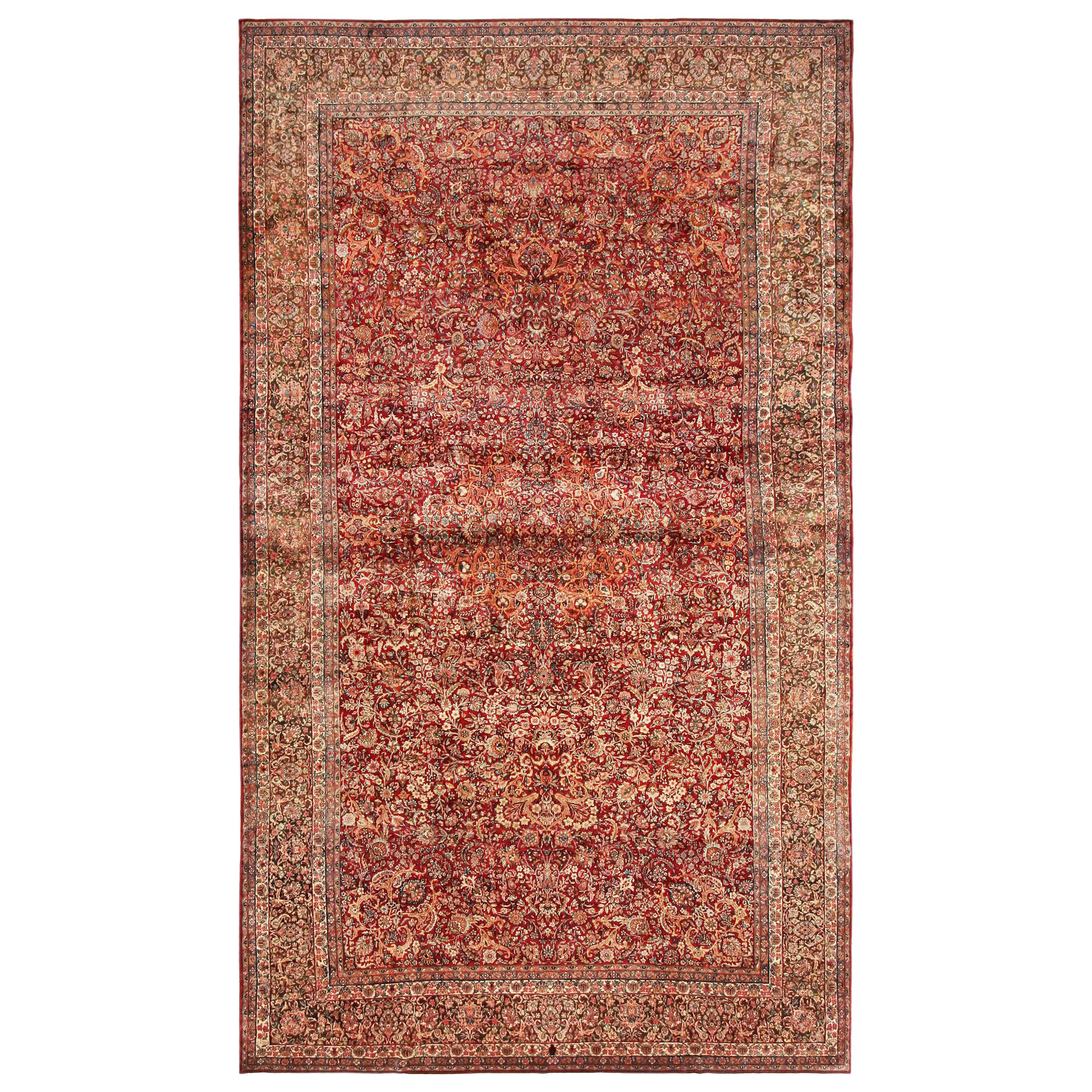 Antique Kerman Persian Rug. Size: 9 ft 9 in x 17 ft 3 in (2.97 m x 5.26 m)