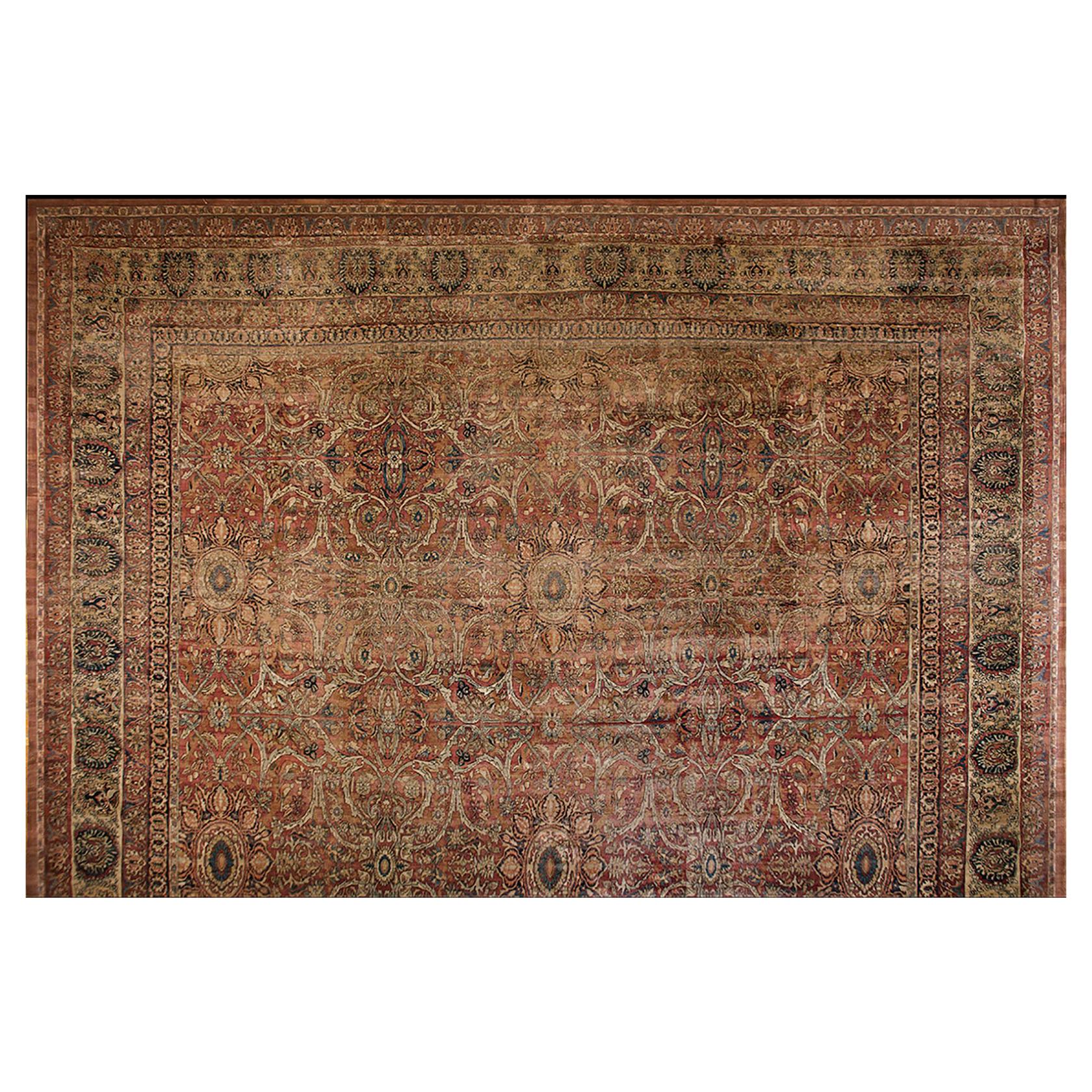 19th Century Persian Kerman Laver Carpet ( 21' x 28' - 640 x 853 ) For Sale