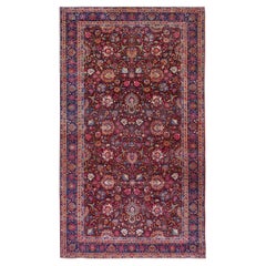 Tapis persan ancien de Kerman. Taille : 11 pieds 8 po. x 21 pieds 2 po.