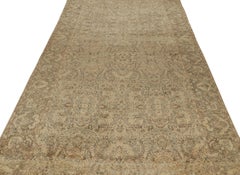 Antique Kerman Persian Rug with Gold and Blue Floral Pattern by Rug & Kilim