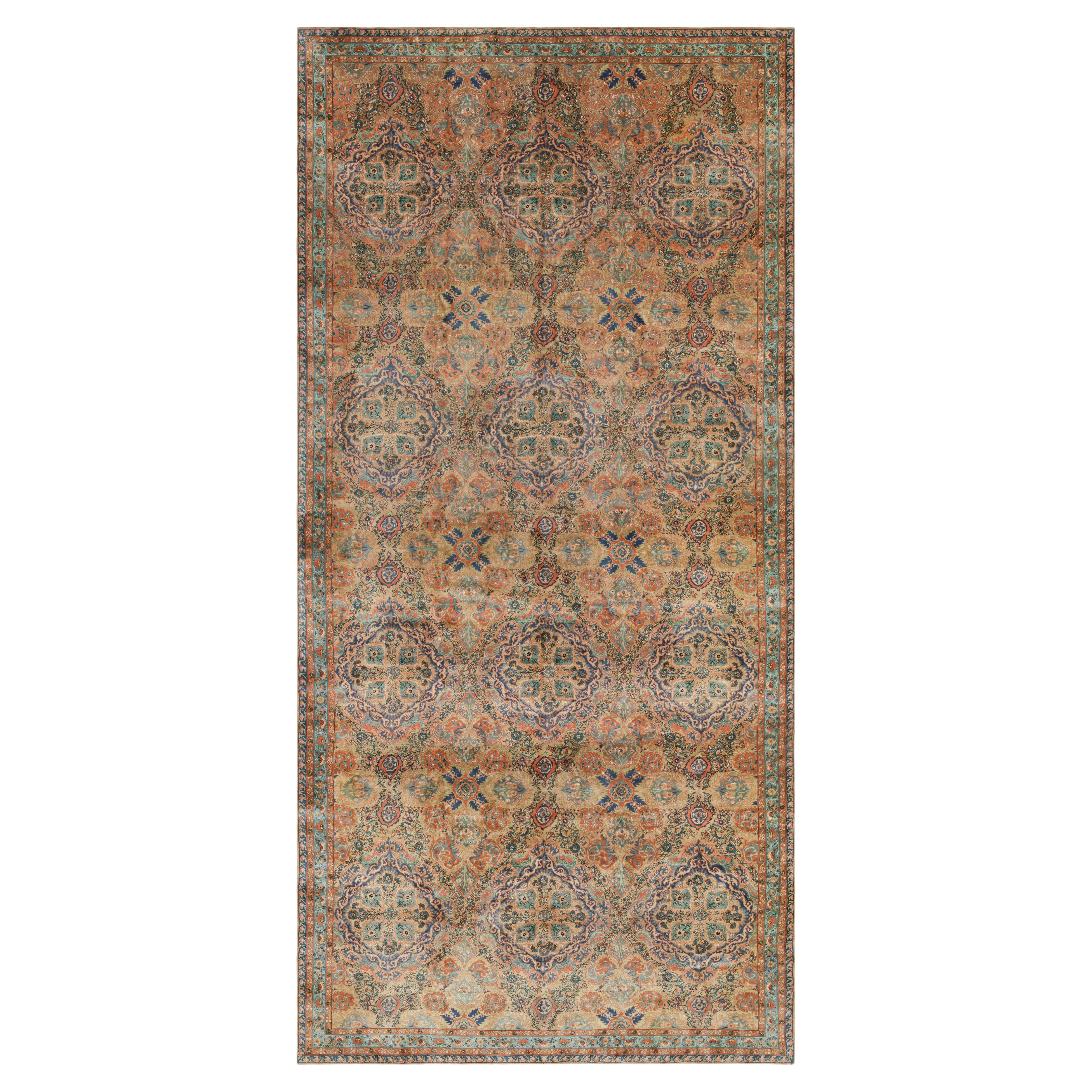 Antique Kerman Persian Style Palace Rug with Floral Patterns For Sale