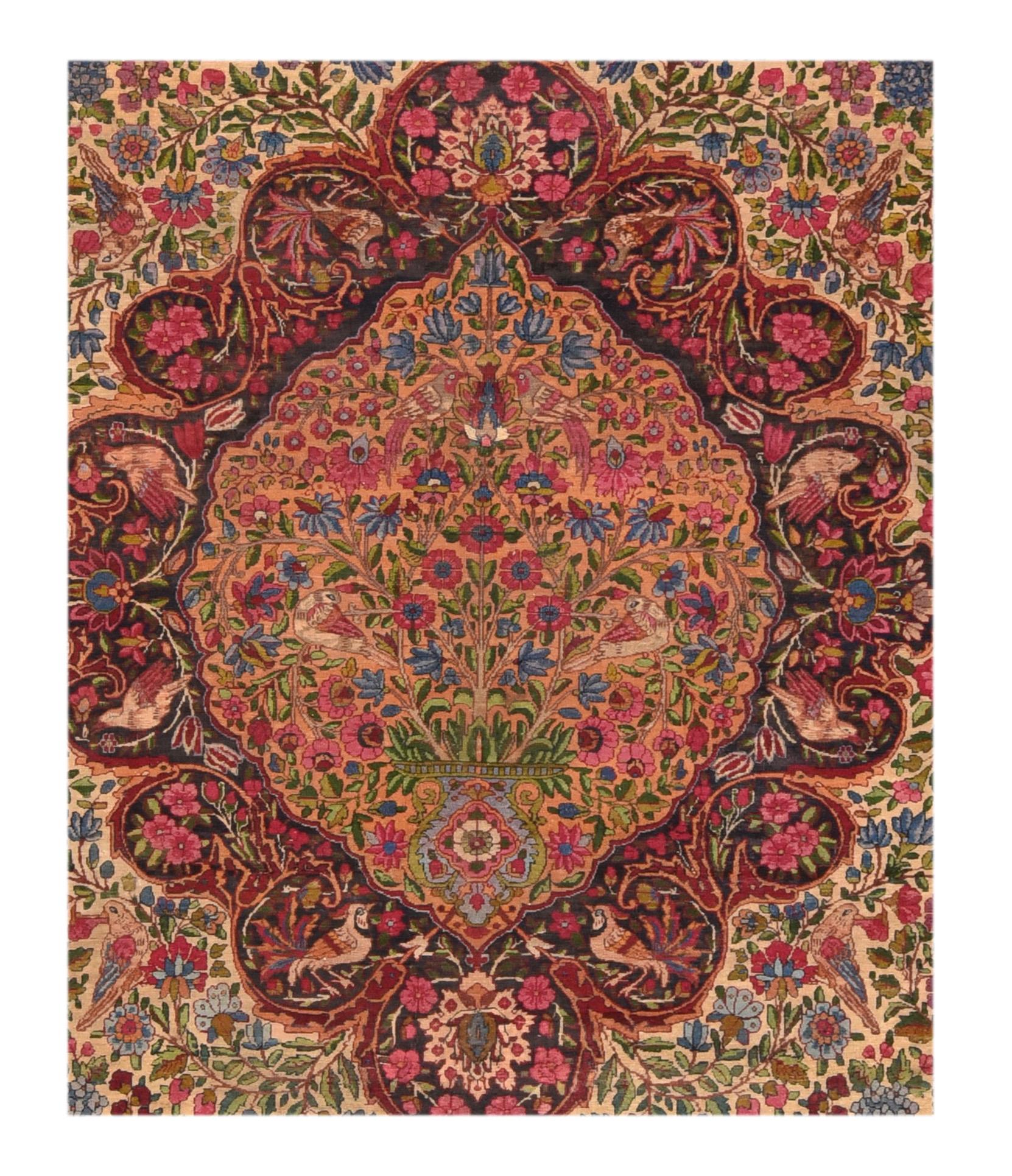 Alfombra antigua Kerman 10'0'' x 13'4'' Persa en venta