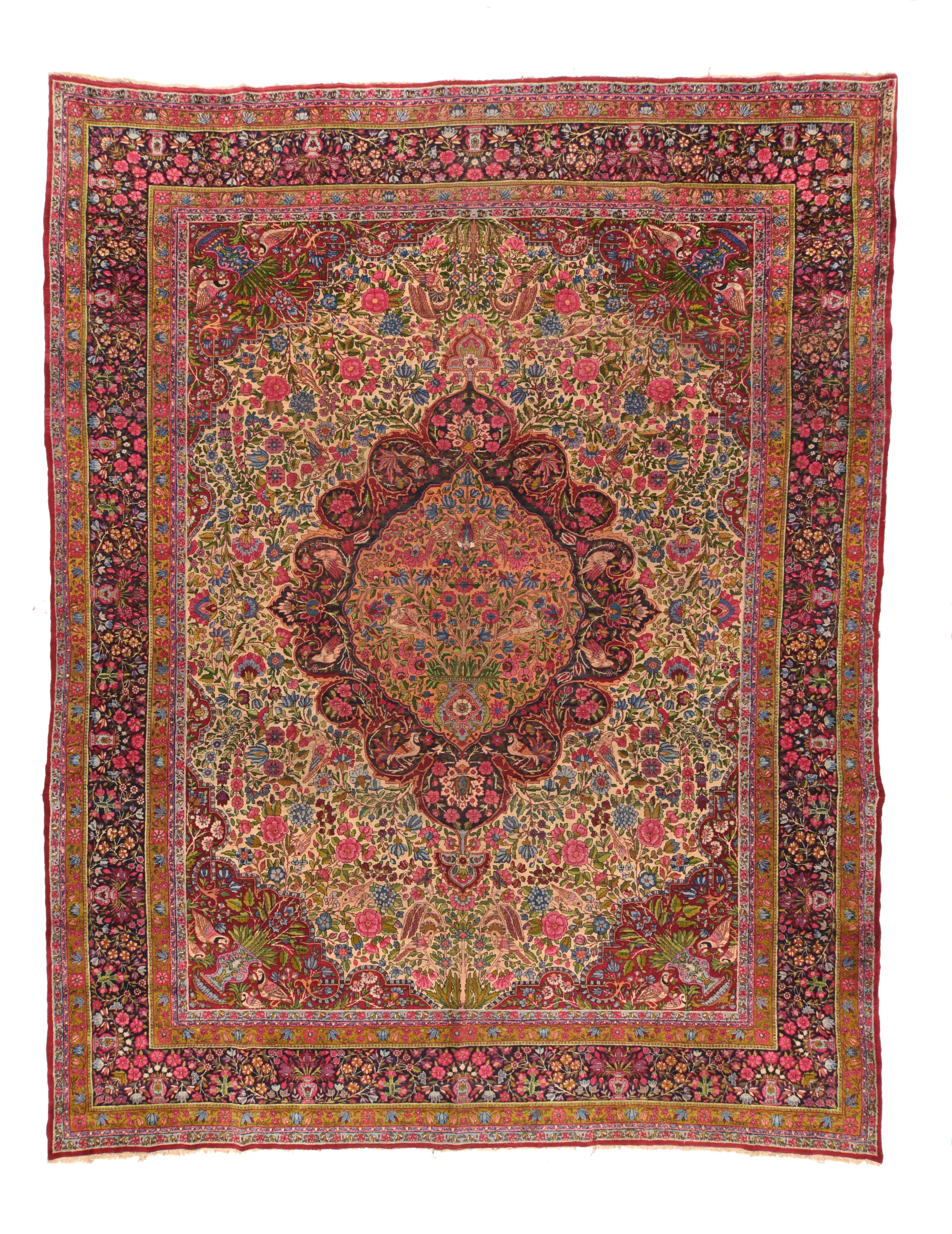 Antique Kerman Rug In Excellent Condition For Sale In New York, NY