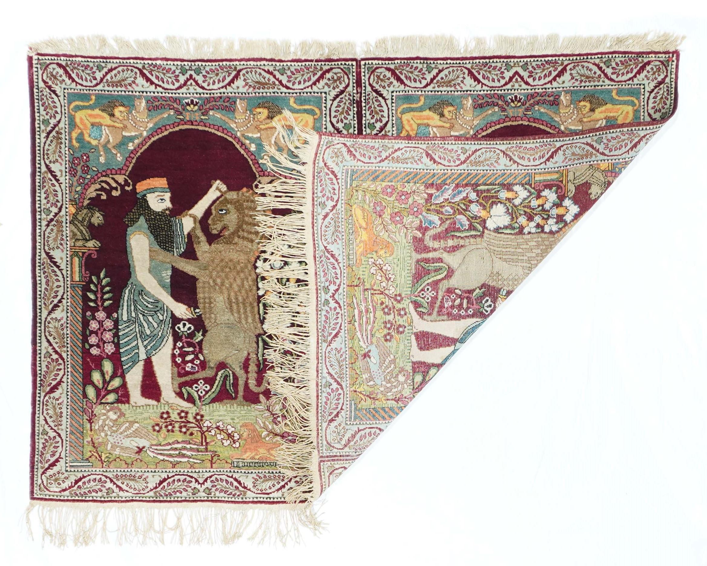 Tapis ancien Kerman 2'9'' x 4'2''.