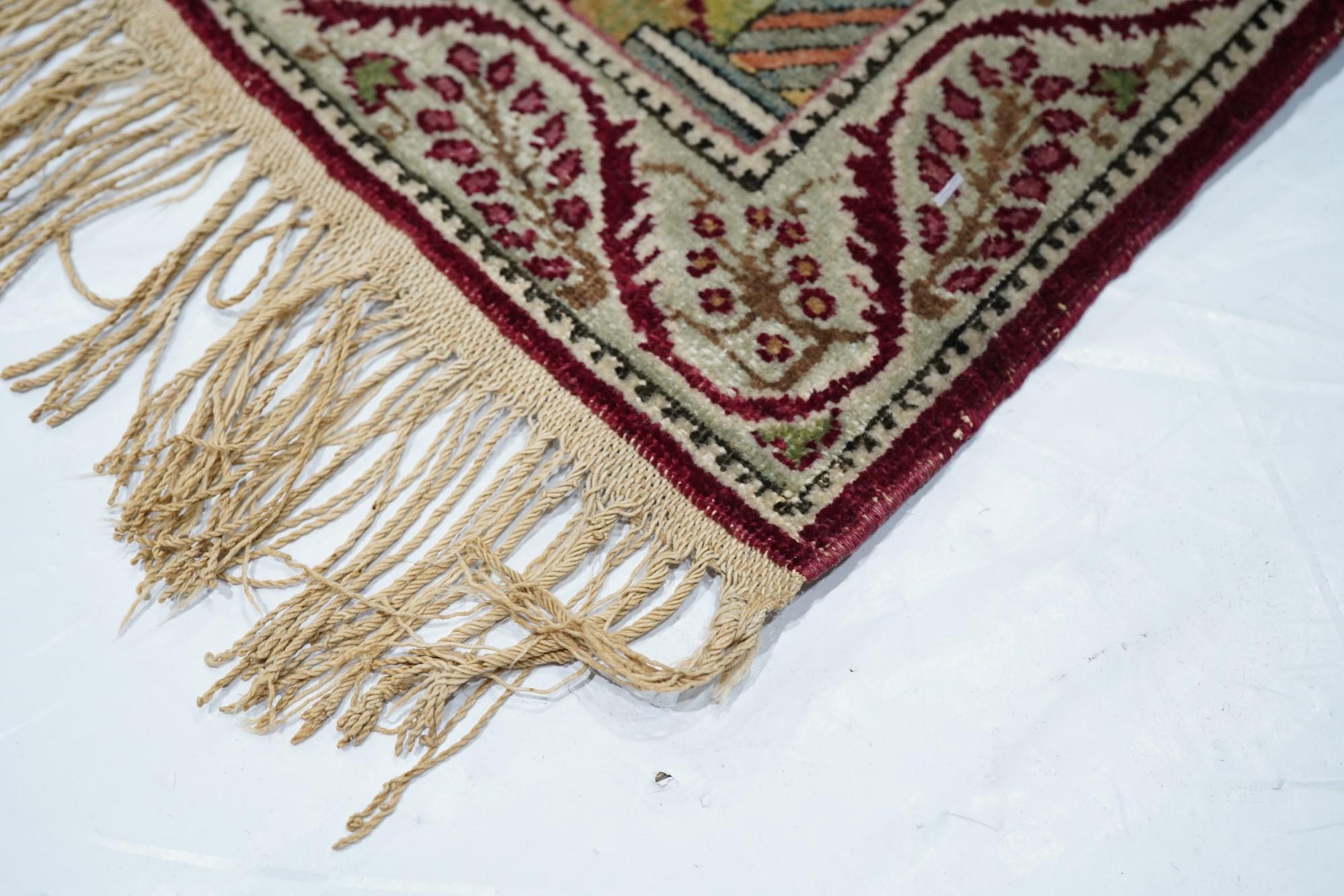 Tapis antique Kerman 2'9'' x 4'2'' Excellent état - En vente à New York, NY