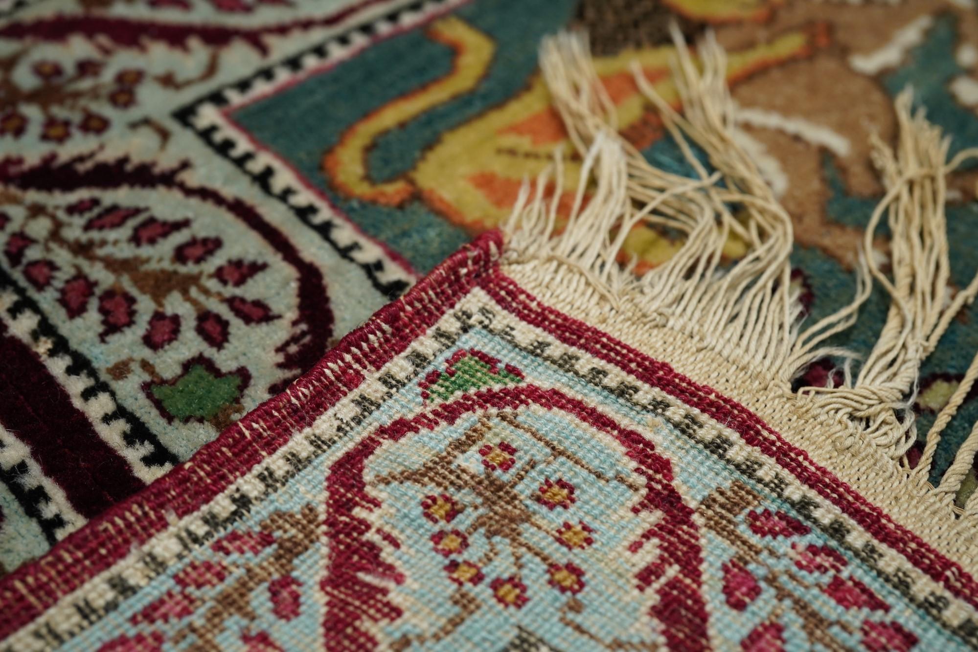 Tapis antique Kerman 2'9'' x 4'2'' en vente 3