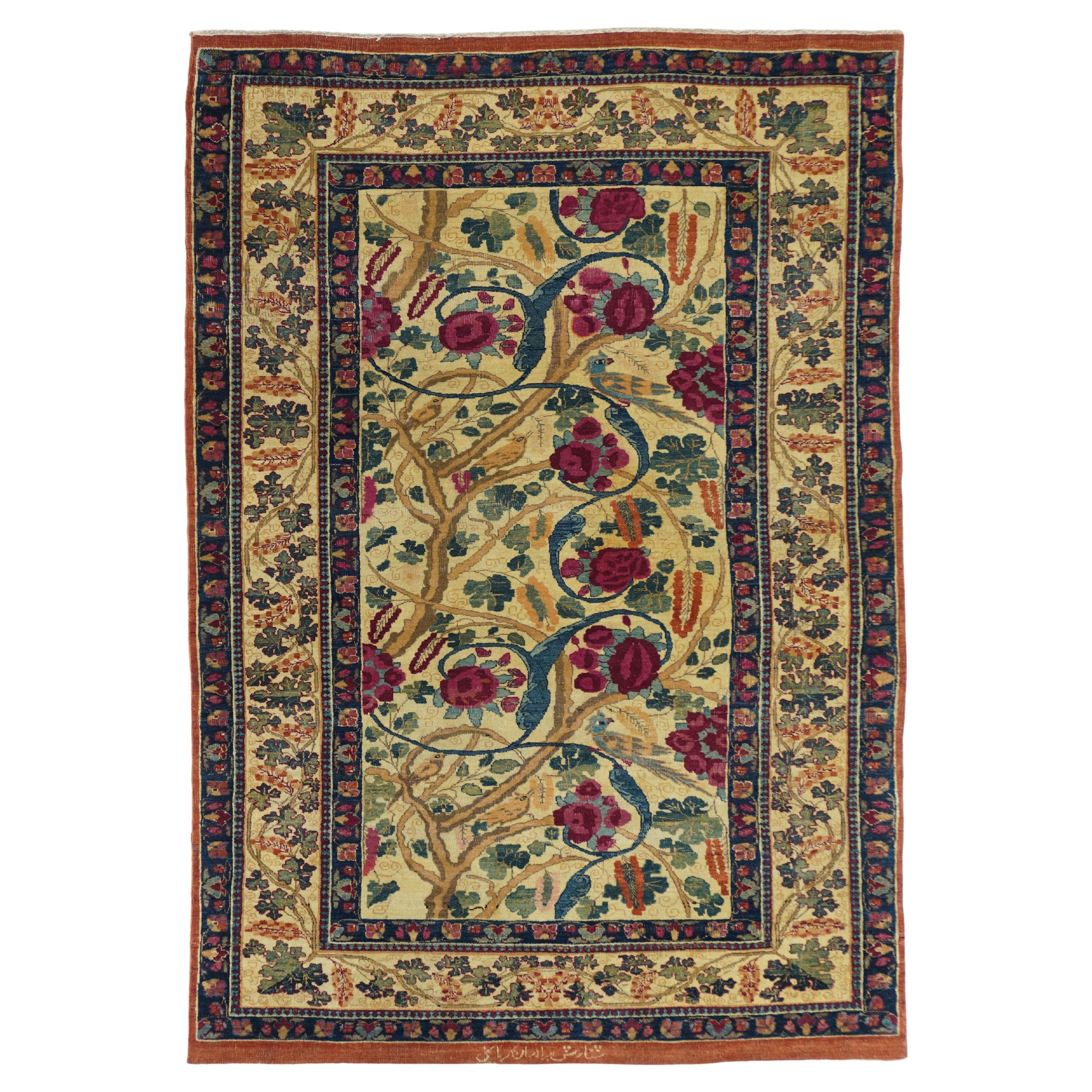 Tapis Kerman ancien de 4' x 5'9'' cm