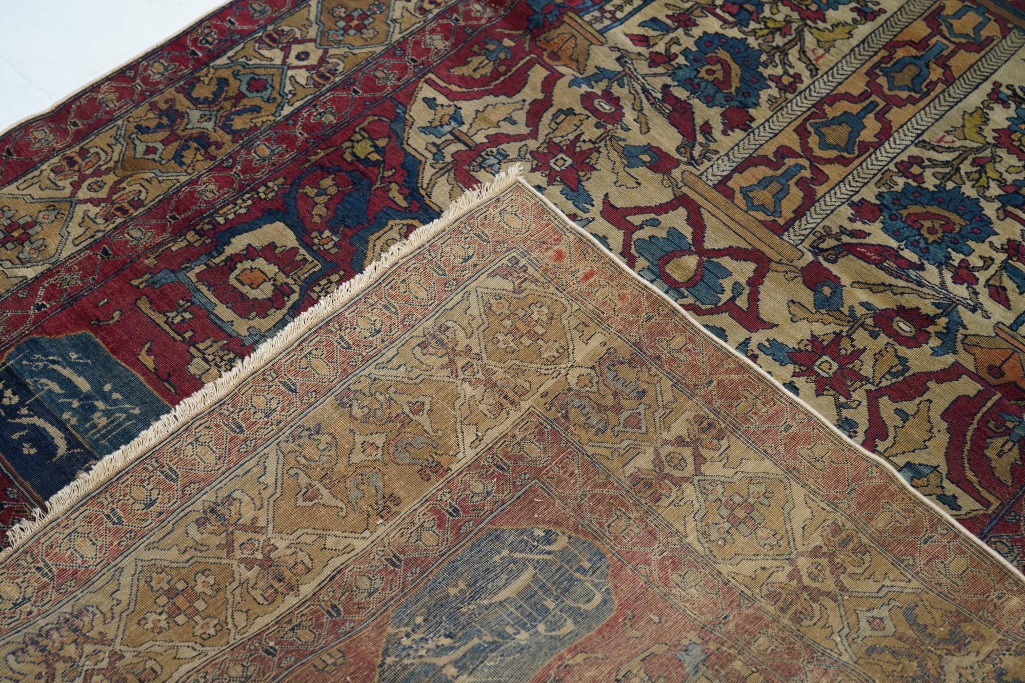 Antiker Kerman-Teppich 4'2'' x 6'1'' im Angebot 3