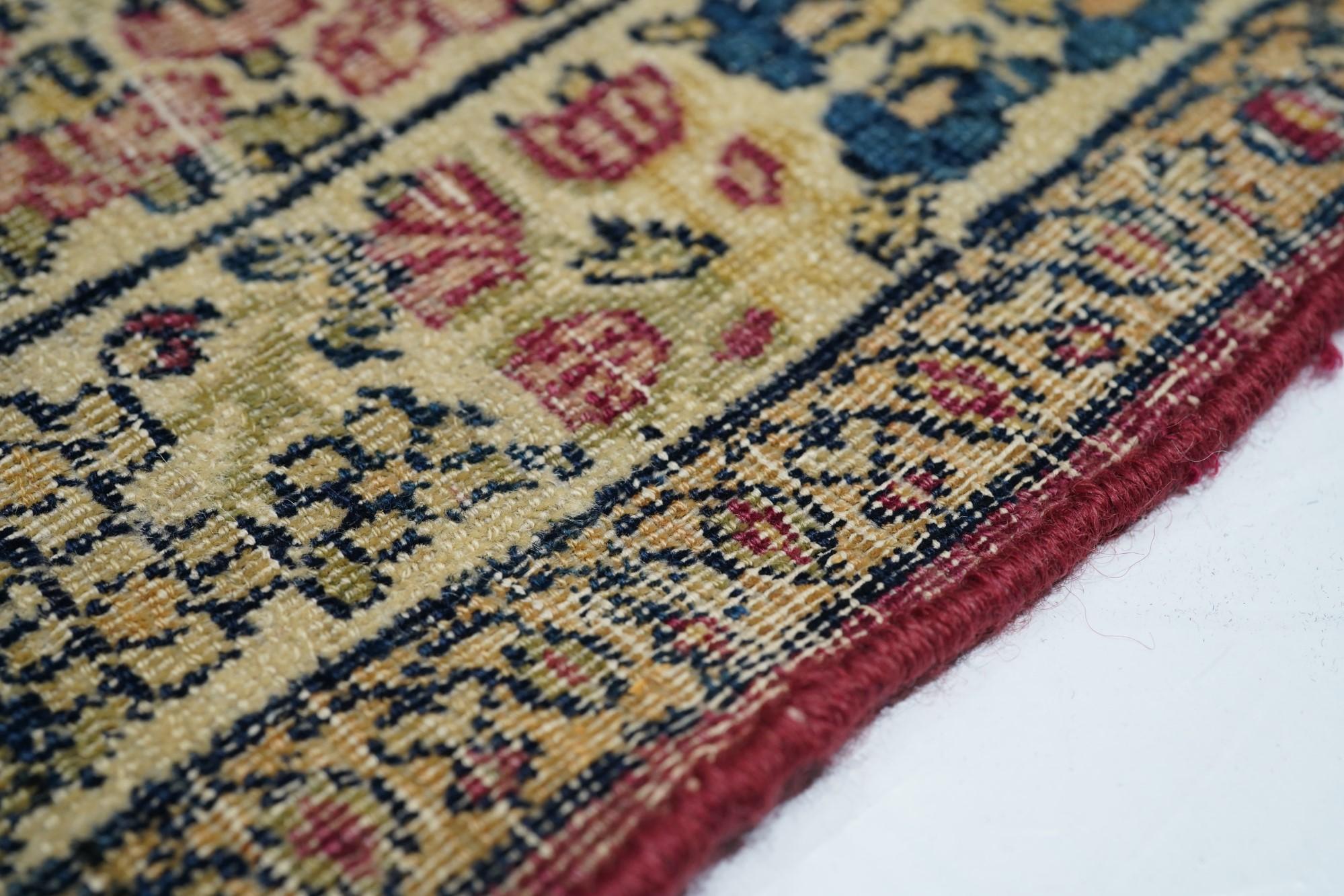 Wool Antique Kerman Rug For Sale