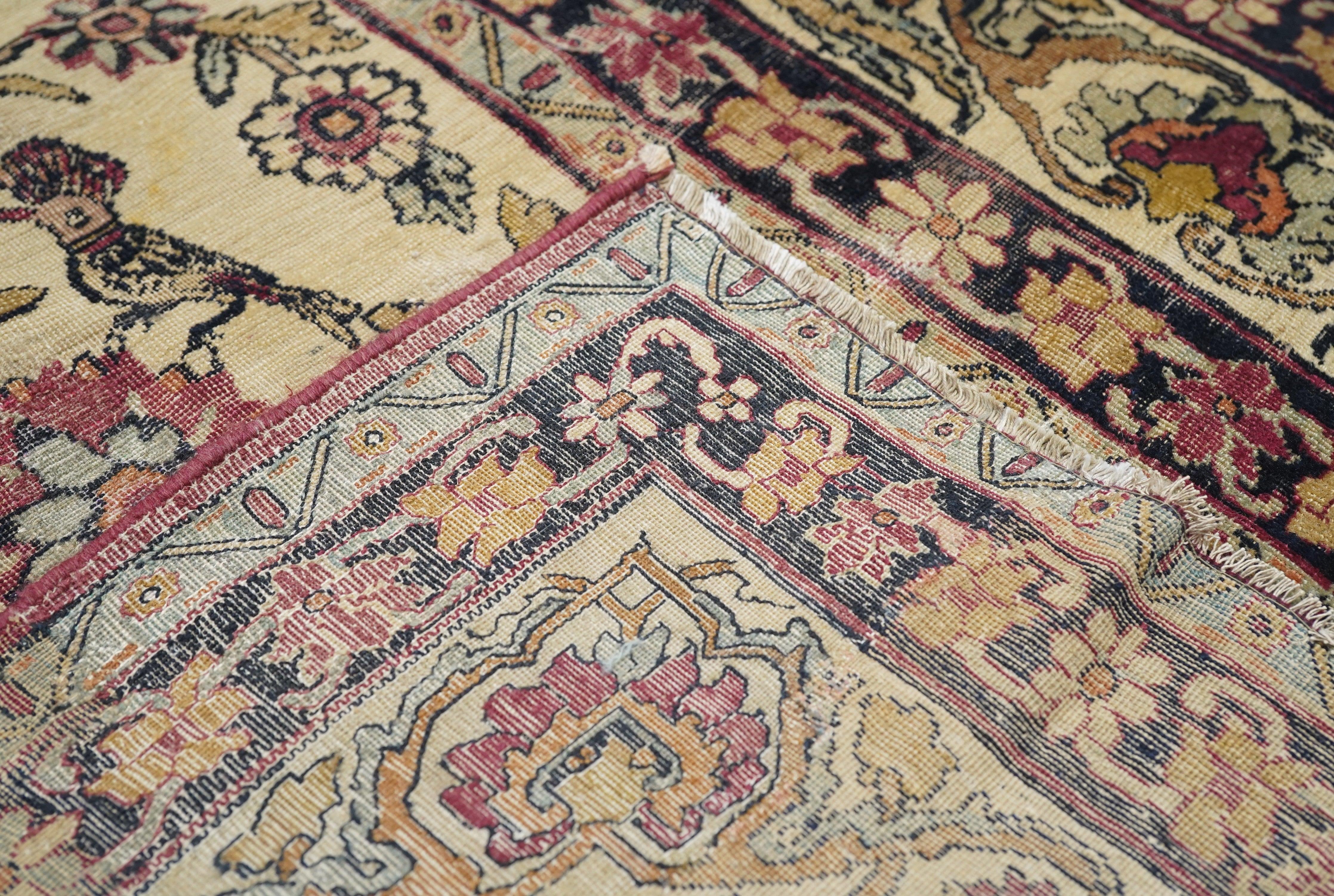 Antique Kerman Rug 4'6'' x 7'0'' For Sale 3