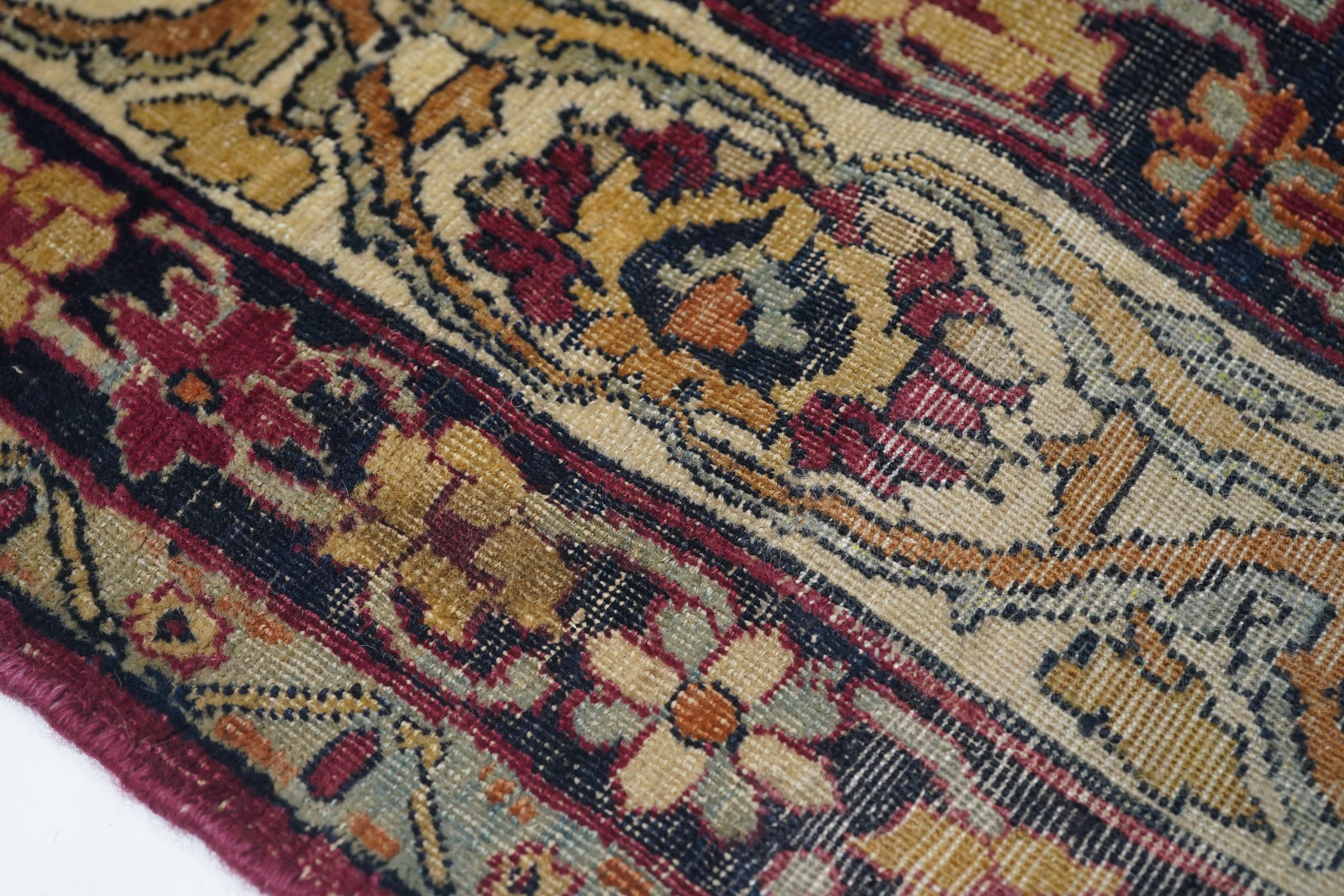 Hand-Knotted Antique Kerman Rug 4'6'' x 7'0'' For Sale