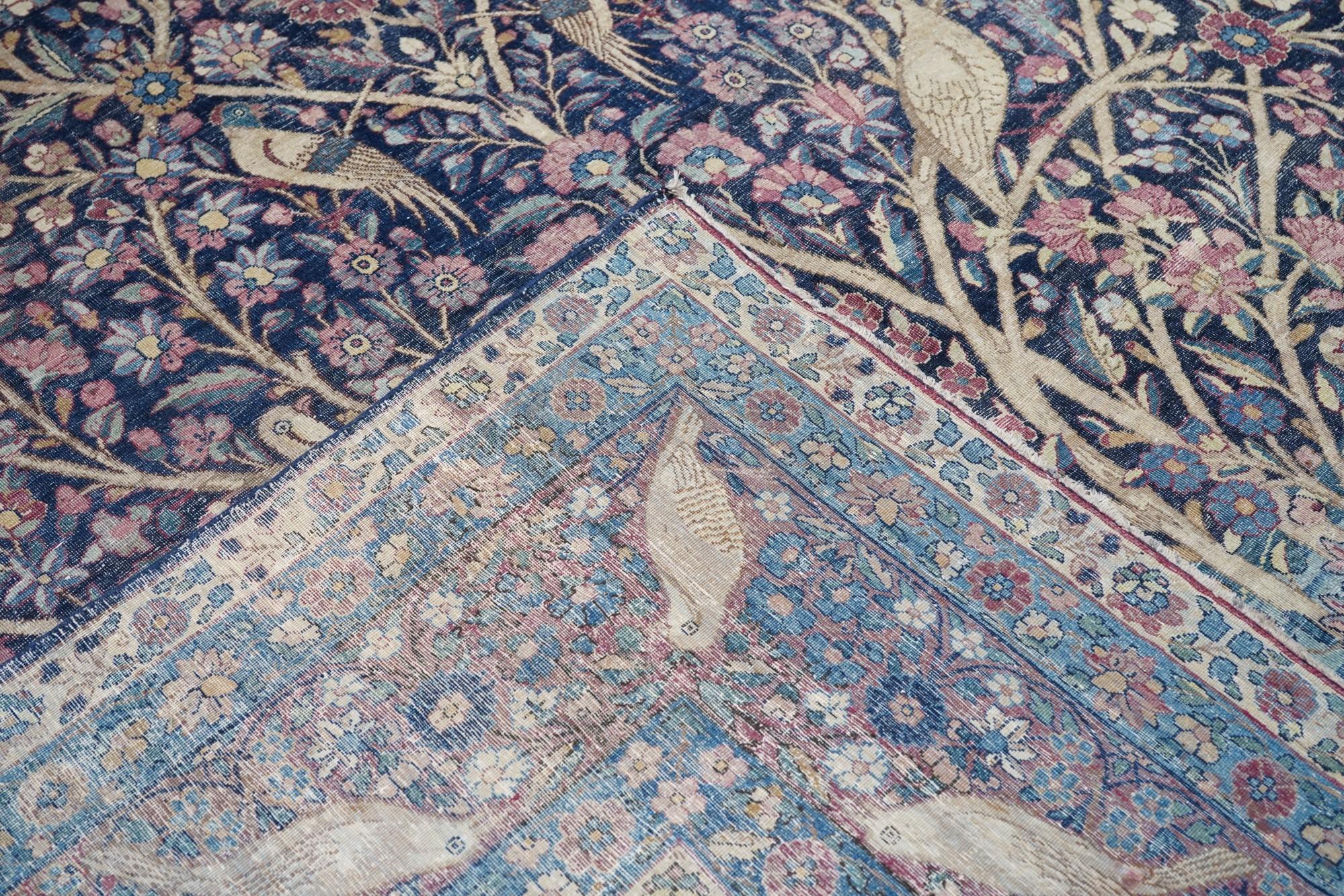 Antique Kerman Rug 8'8'' x 11'8'' For Sale 6