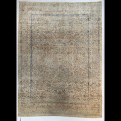 Antique Kerman Rug, Hand-Knotted Wool, Floral Design, 9'2\" x 12'4\"