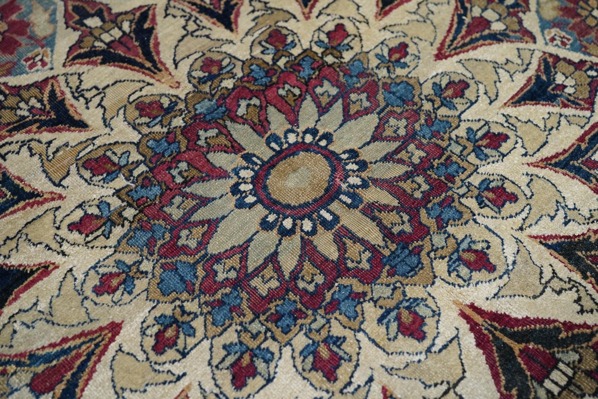 Late 19th Century Antique Kerman Rug For Sale