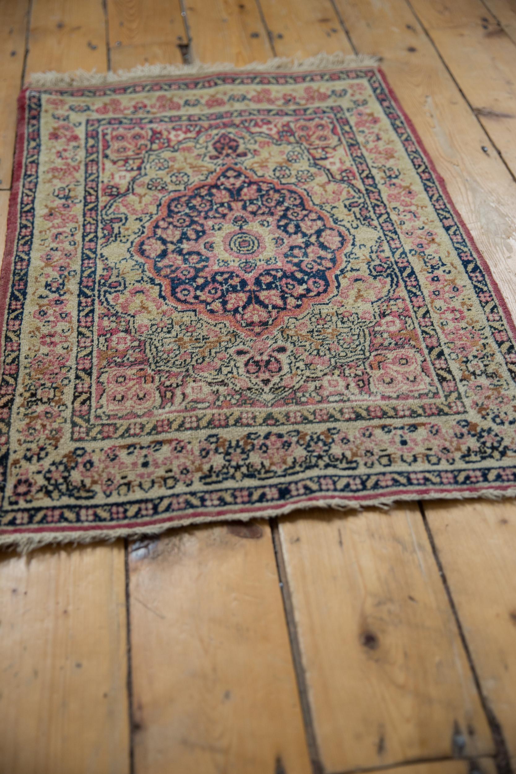 Other Antique Kerman Rug Mat For Sale