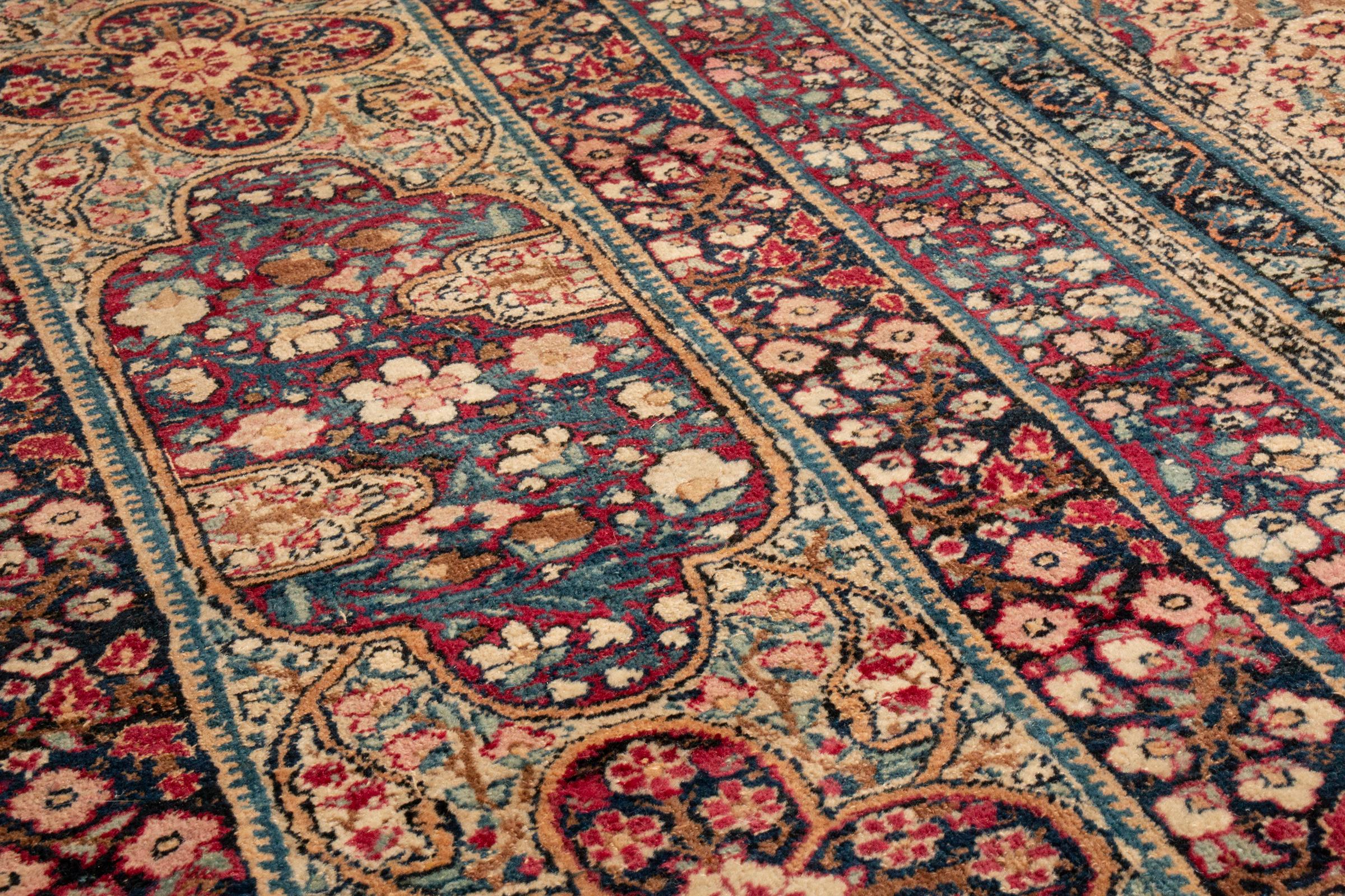 Hand-Knotted Rare Signed Antique Kerman Persian Rug by Aboul Ghasem Kermani For Sale