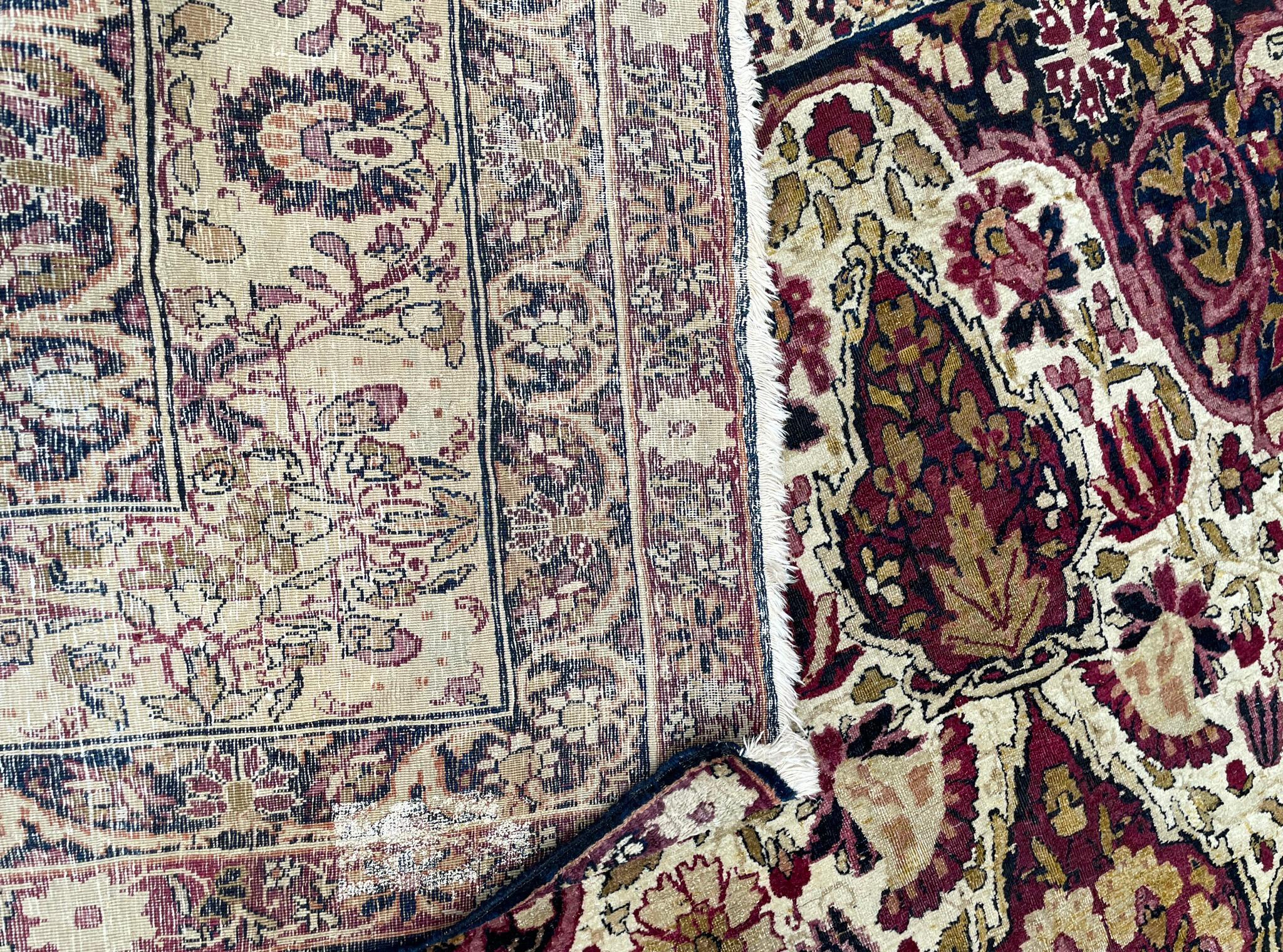 Hand-Knotted Antique Kermanshah/Laver Persian Carpet For Sale