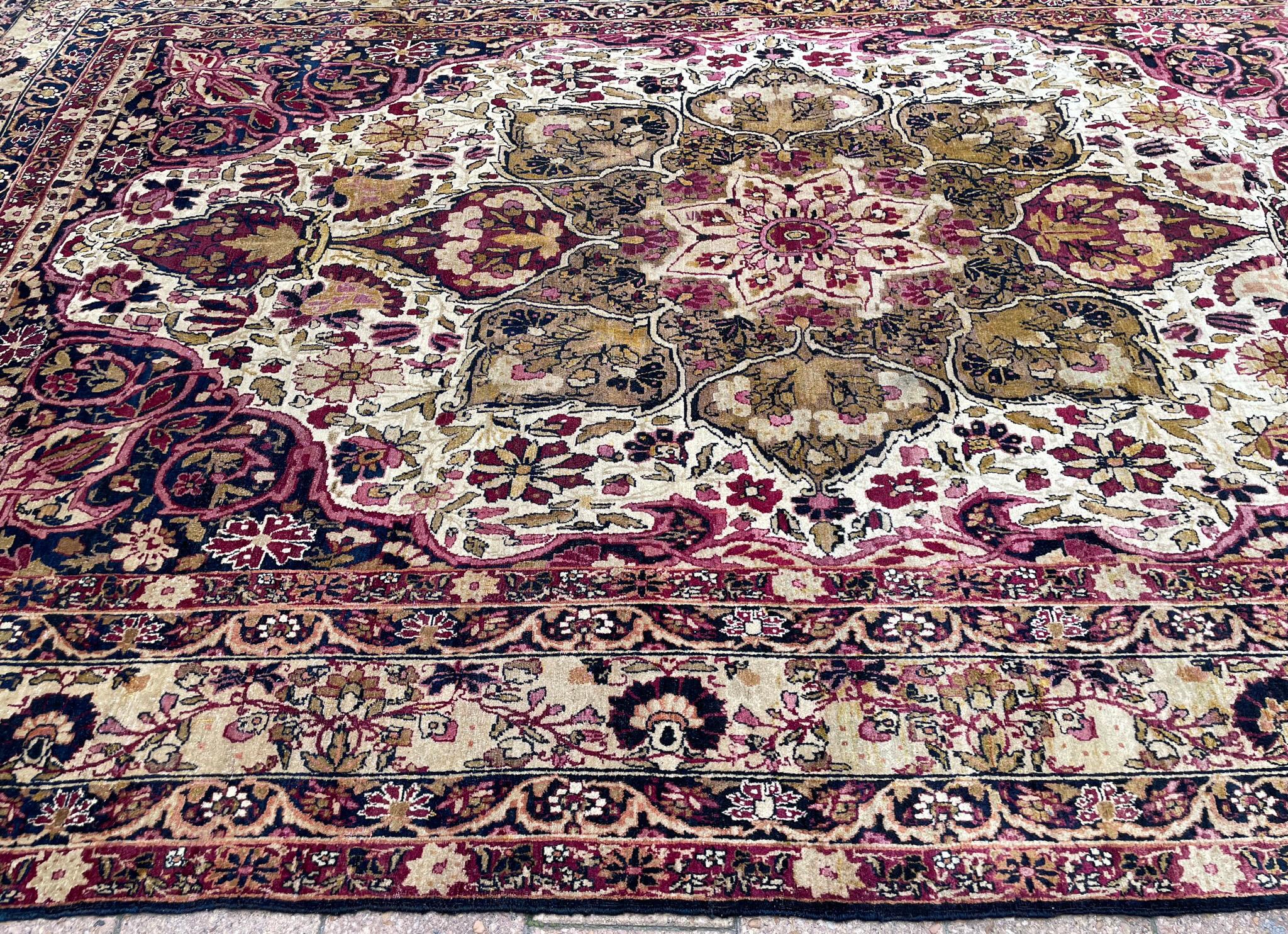 Wool Antique Kermanshah/Laver Persian Carpet For Sale