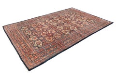 Antique Kermanshah Rug, early 20th century, 16.9 × 10.9 ft – Navy, Red and Ivory