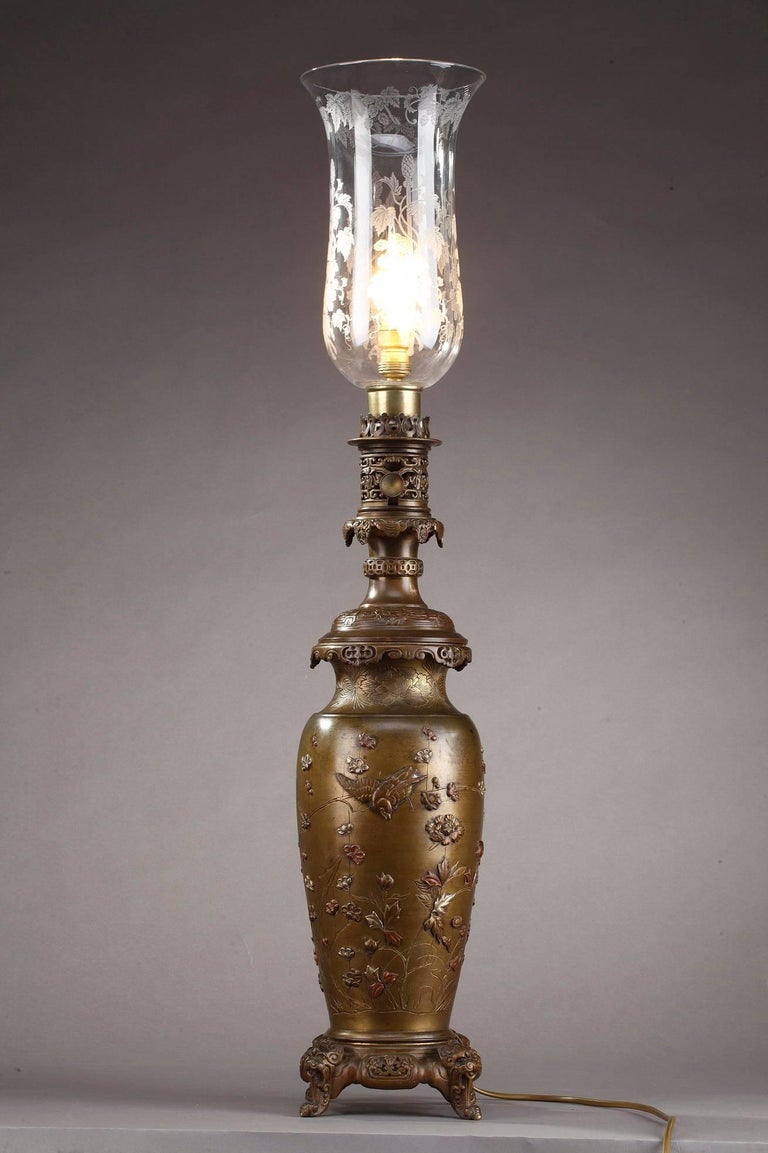 Antique Kerosene Lamps with Birds and Floral Decor in ...
