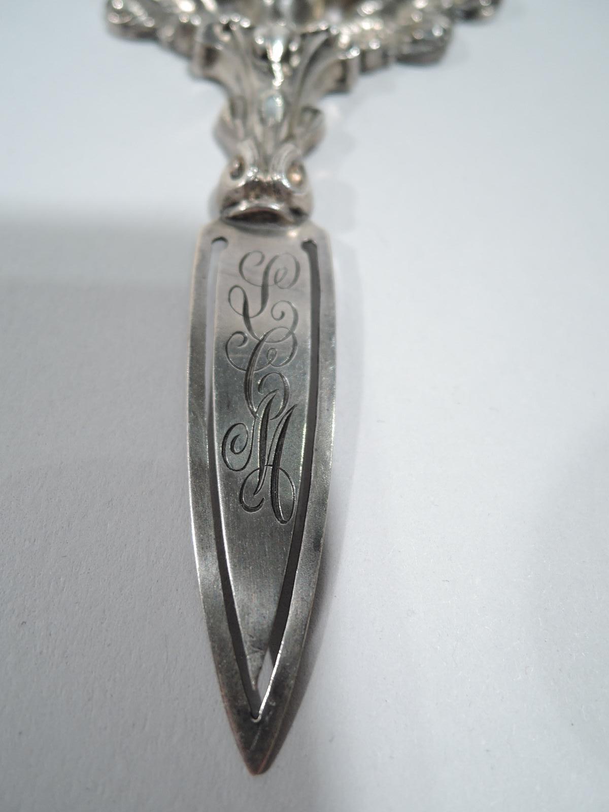 Antiker antiker Kerr Amerikanischer Jugendstil Sterlingsilber Bookmark (Art nouveau) im Angebot