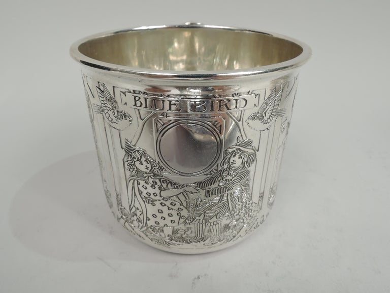 20th Century Antique Kerr American Art Nouveau Sterling Silver Fairytale Baby Set For Sale