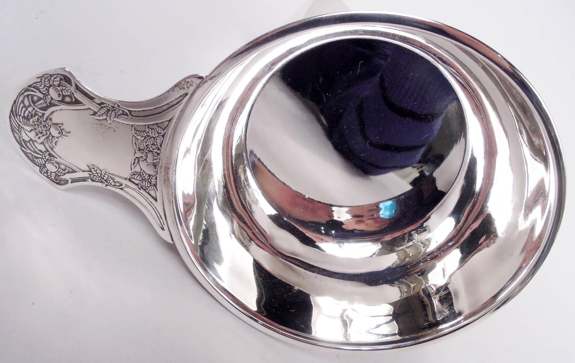 Antique Kerr American Edwardian Sterling Silver Sweet Beast Porringer For Sale 3