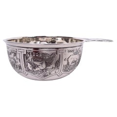 Cuillère à fromage américaine édouardienne ancienne Kerr en argent sterling