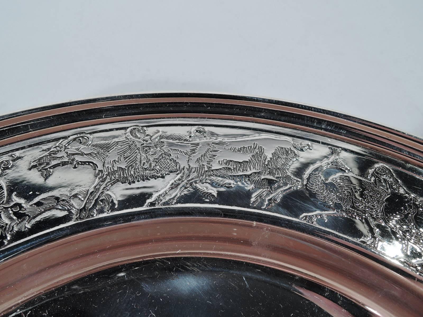 20th Century Antique Kerr Edwardian Sterling Silver Noah’s Ark Plate