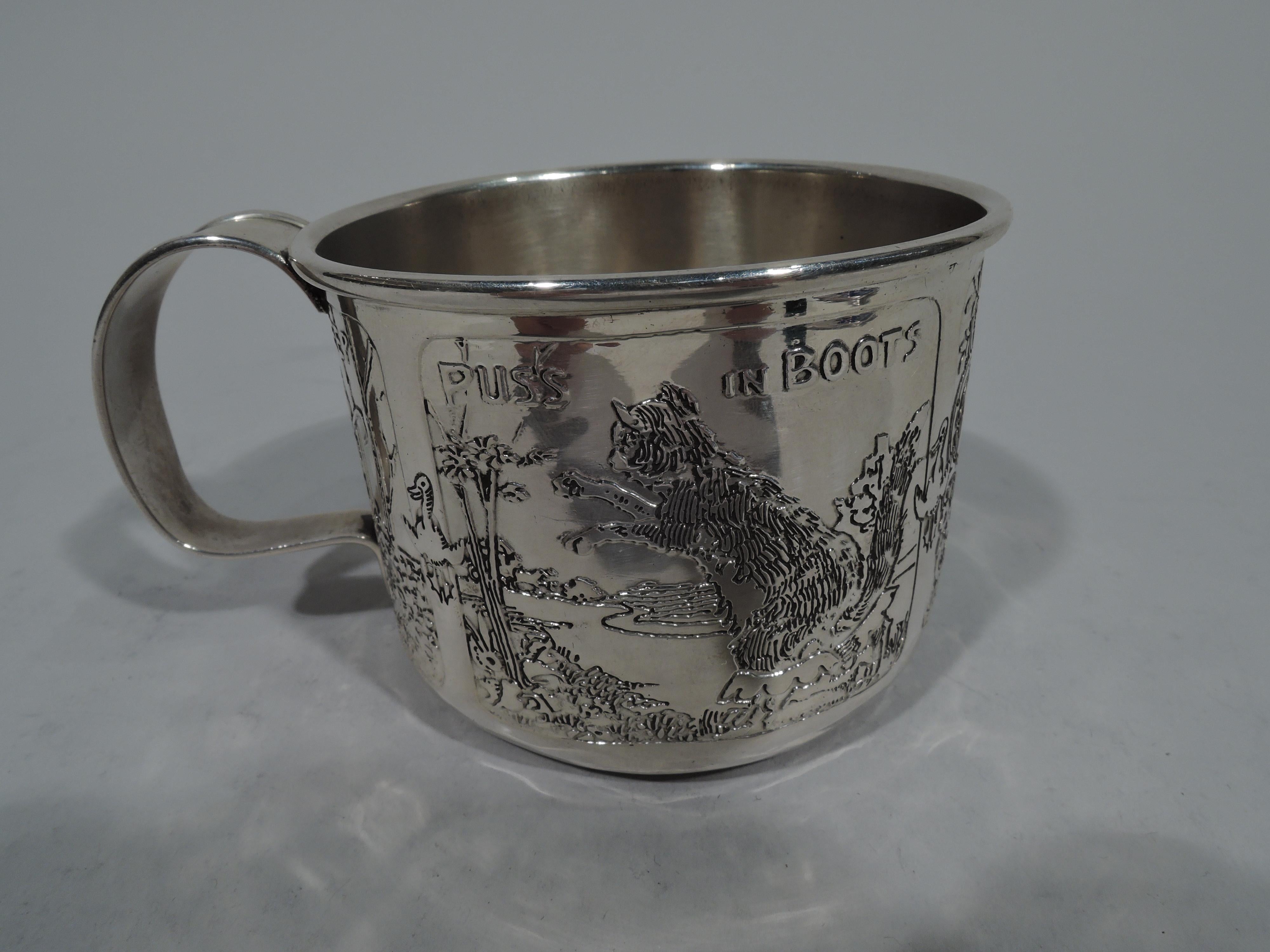 American Antique Kerr Edwardian Sterling Silver Nursery Rhyme Baby Cup