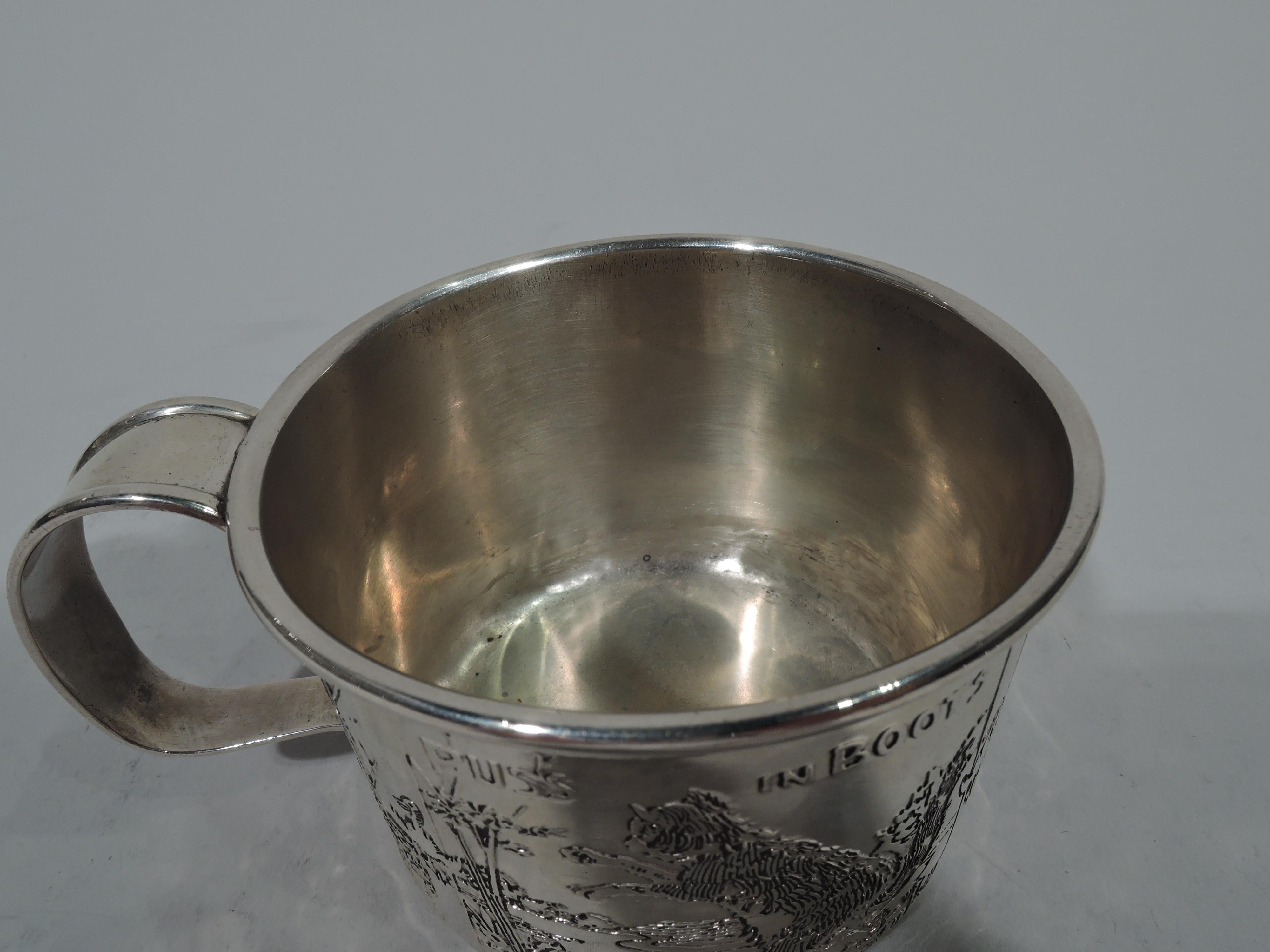 Antique Kerr Edwardian Sterling Silver Nursery Rhyme Baby Cup In Good Condition In New York, NY