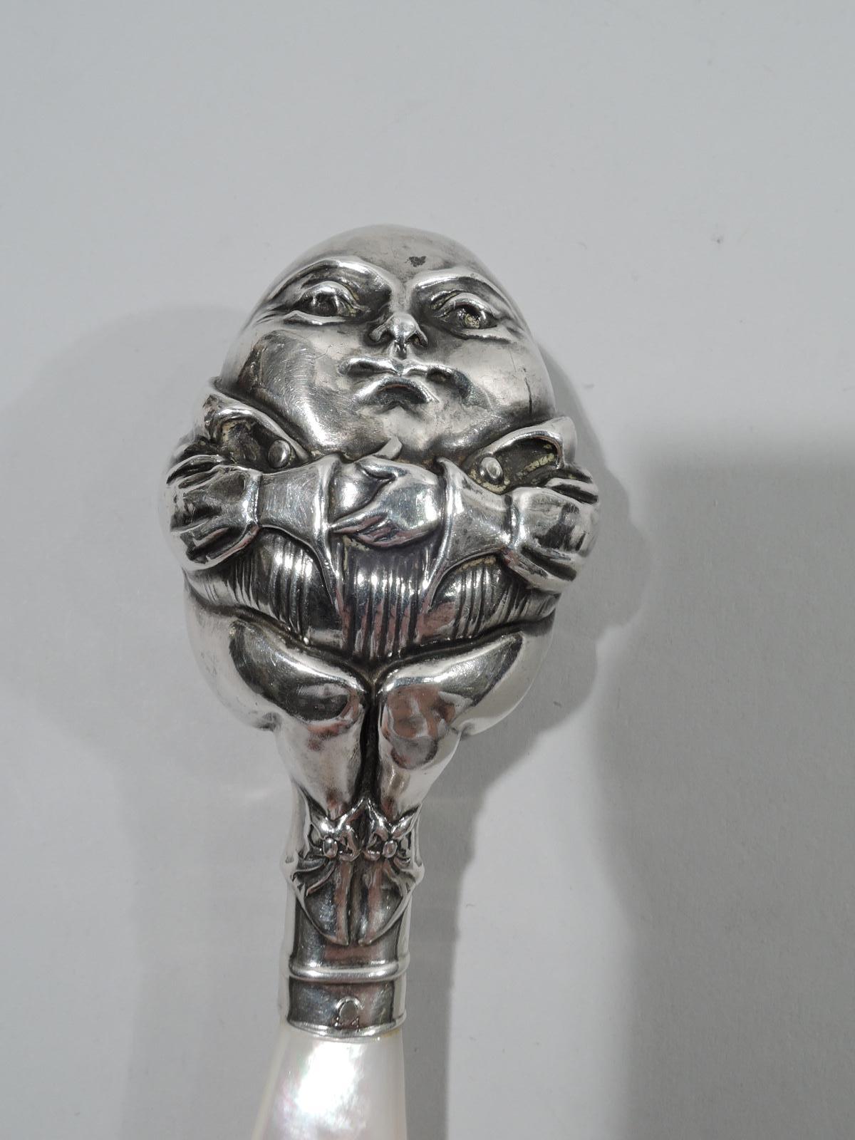 Edwardian Antique Kerr Sterling Silver Humpty Dumpty Baby Rattle