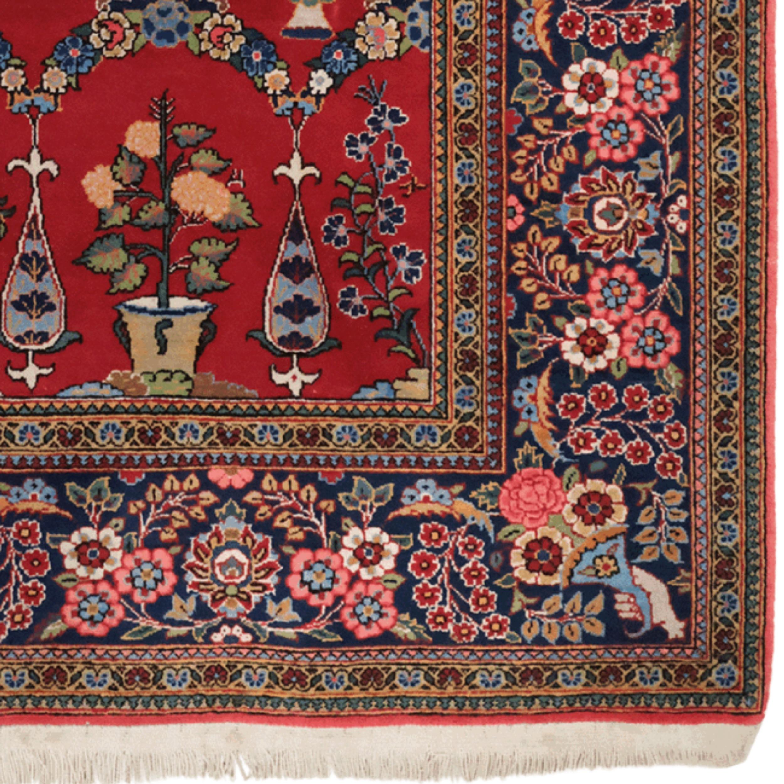 Antico tappeto da preghiera Keshan - Fine del XIX secolo In condizioni buone in vendita a Sultanahmet, 34