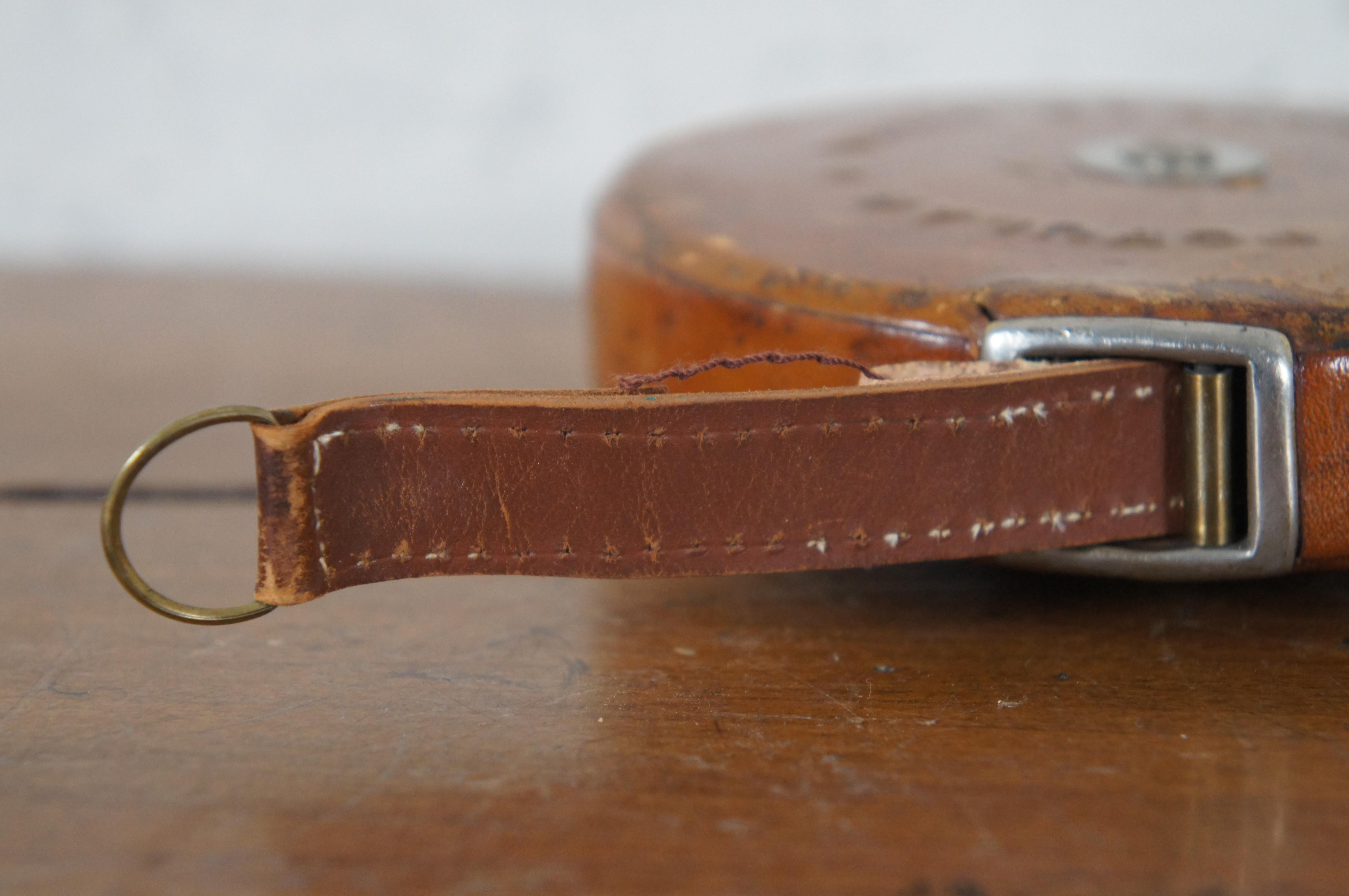 20th Century Antique Keuffel & Esser 75 ft Linen Measure Measuring Tape Leather Case 5