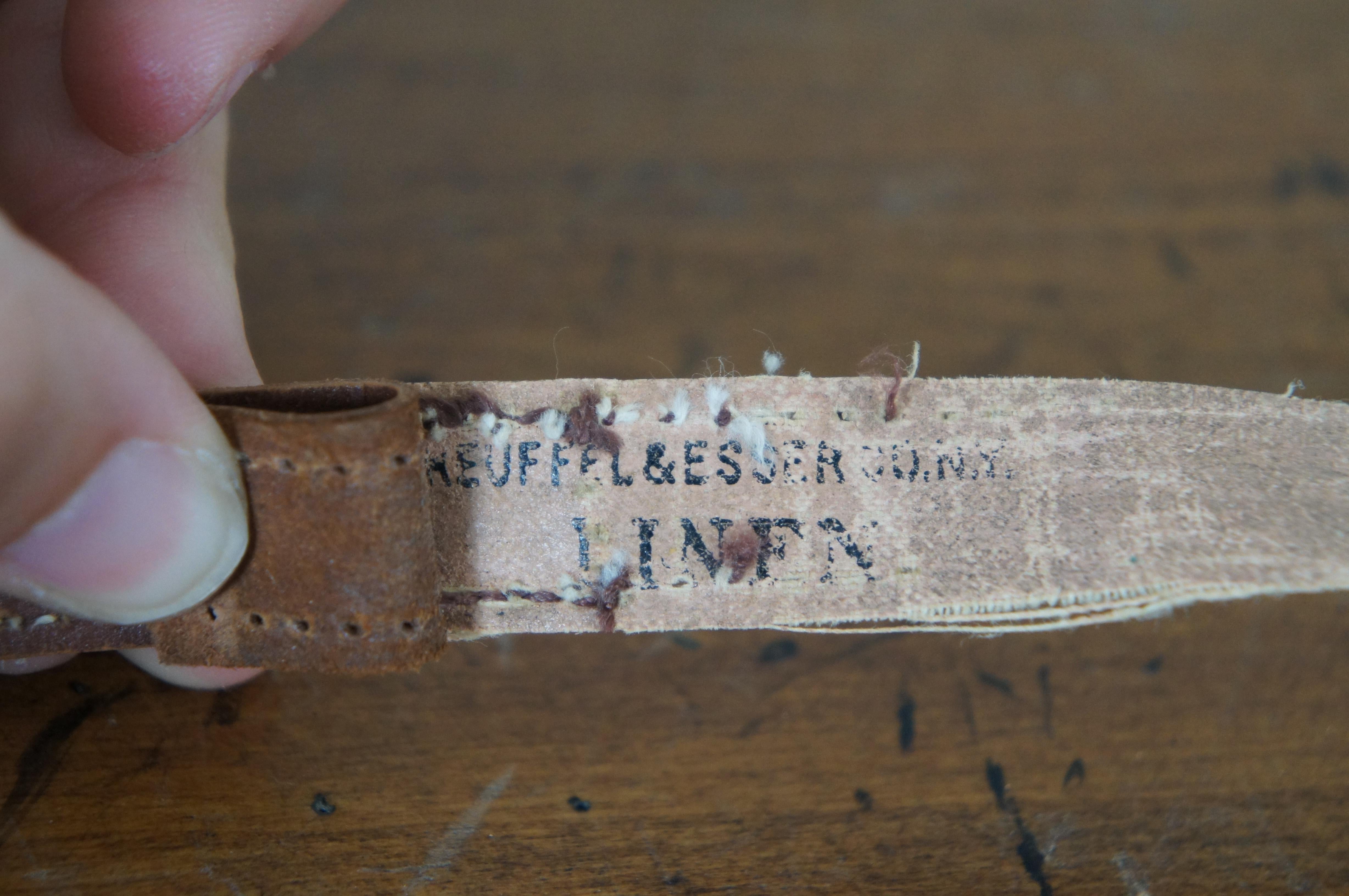 Antique Keuffel & Esser 75 ft Linen Measure Measuring Tape Leather Case 5