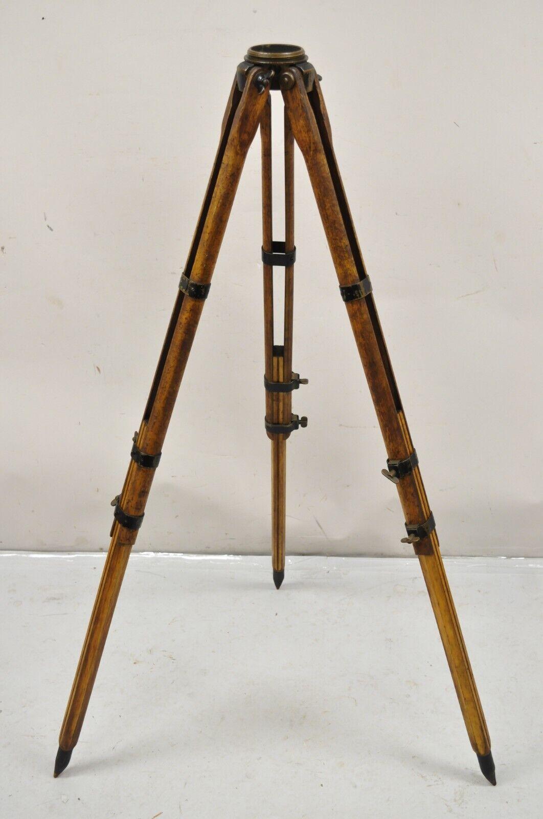 Antique Keuffel & Esser Co 141547 Surveyors Compass in Case w Wooden Tripod Base For Sale 2