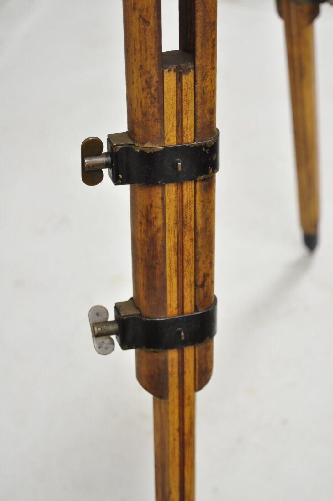 Antique Keuffel & Esser Co 141547 Surveyors Compass in Case w Wooden Tripod Base For Sale 3