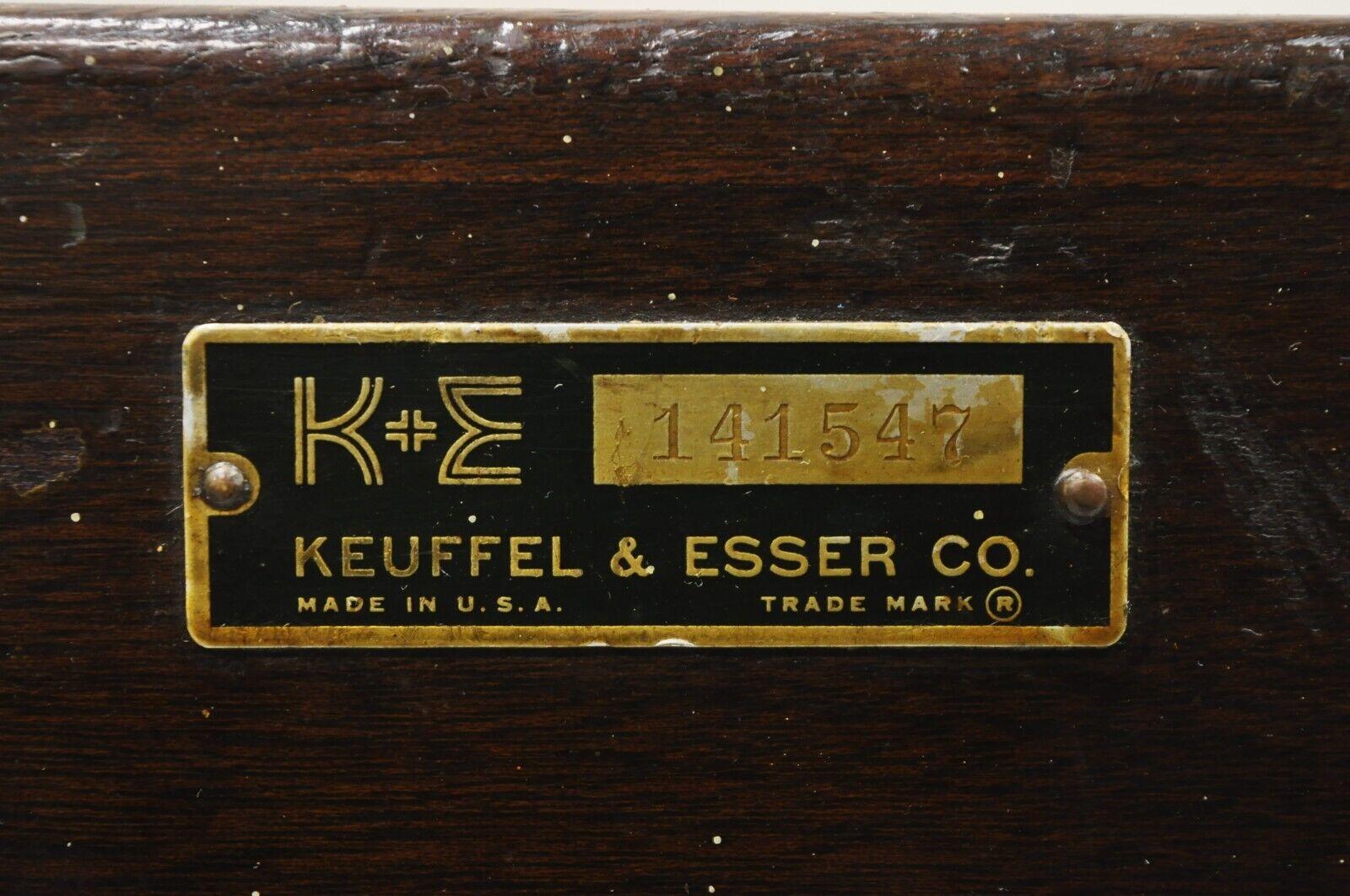 Metal Antique Keuffel & Esser Co 141547 Surveyors Compass in Case w Wooden Tripod Base For Sale