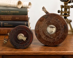 Antique Keuffel & Esser “Harvard” and “Dartmouth” Leather Tape Measures, Pair