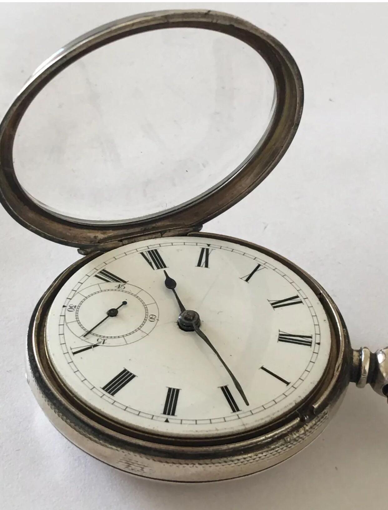 Antique Key-Wind Silver Hallmarked Birmingham circa 1882 Pocket Watch 3
