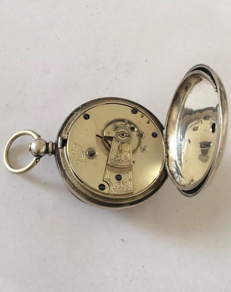 Antique KeyWind Silver Hallmarked Birmingham circa 1882 Pocket Watch