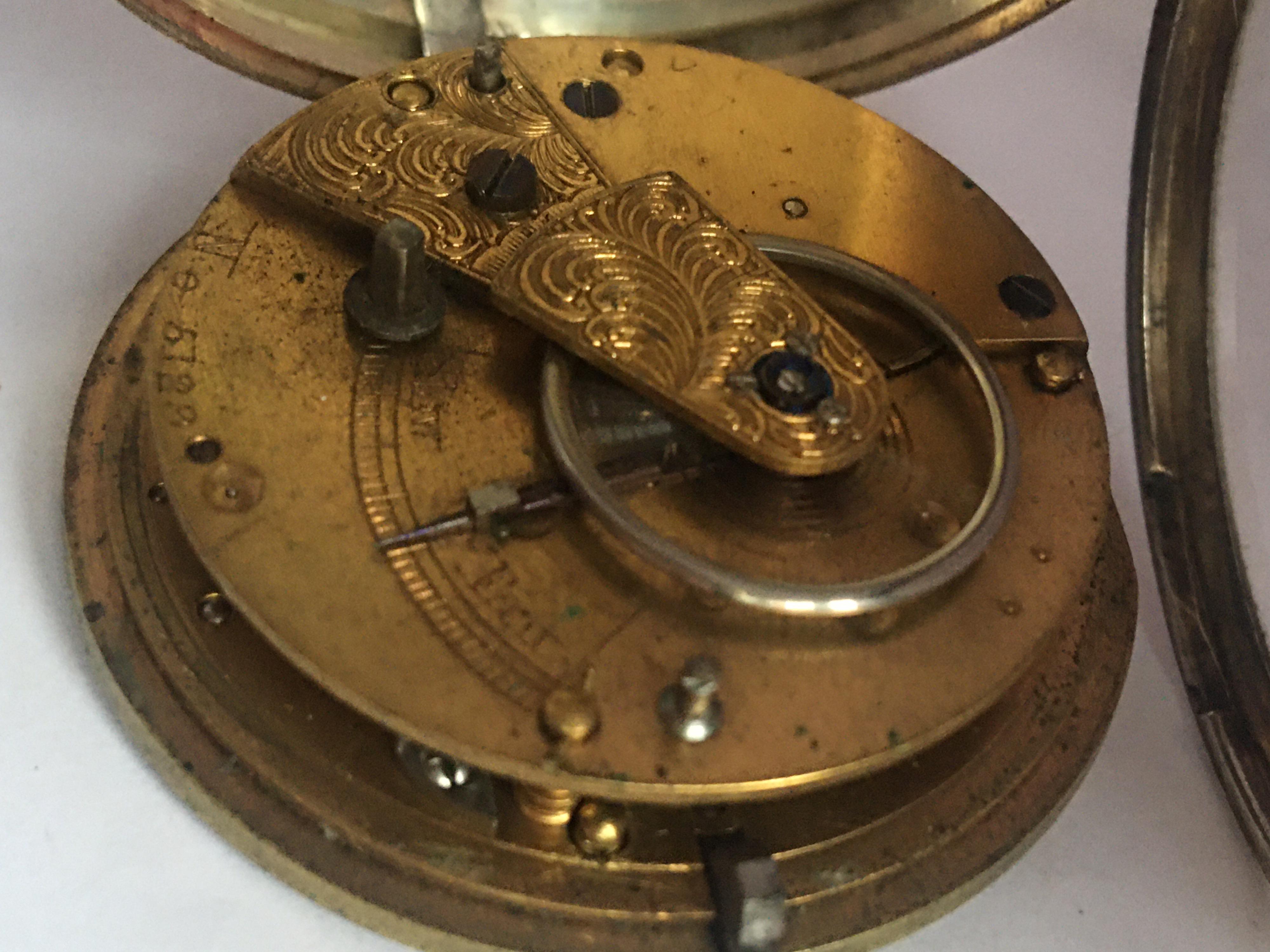 Antique Key Winding Silver Pocket Watch 3