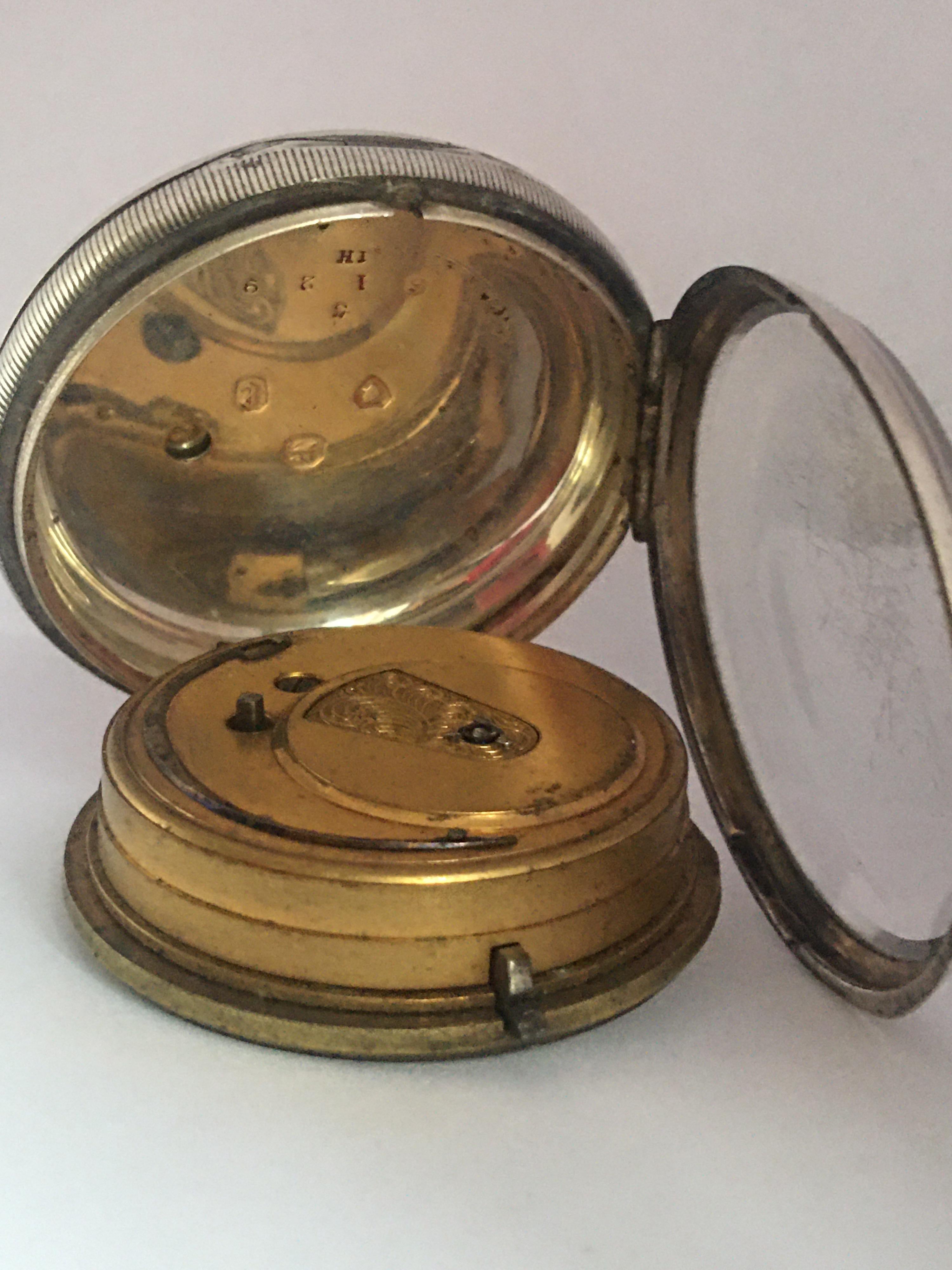 Antique Key Winding Silver Pocket Watch 4