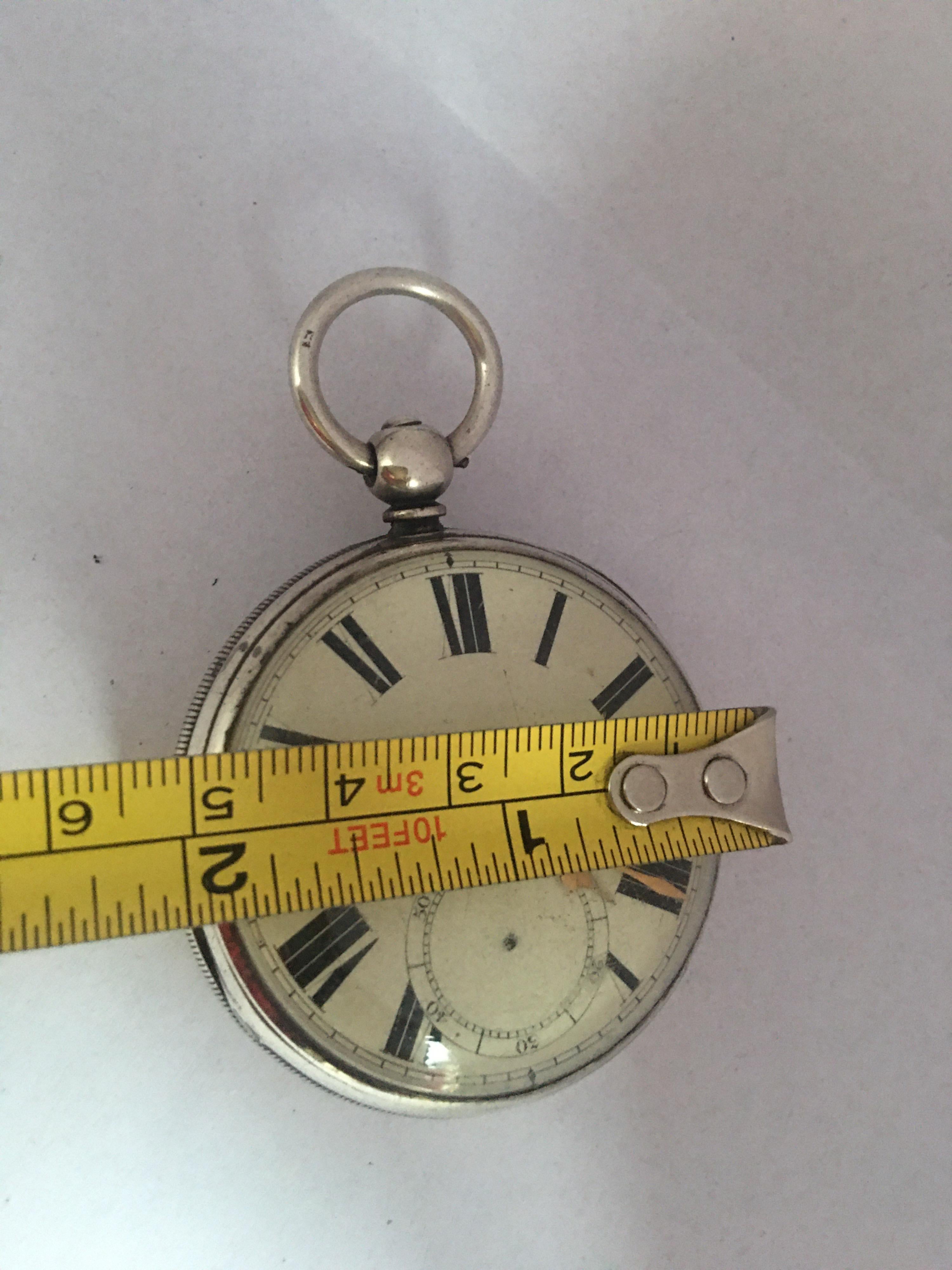 Antique Key Winding Silver Pocket Watch 6