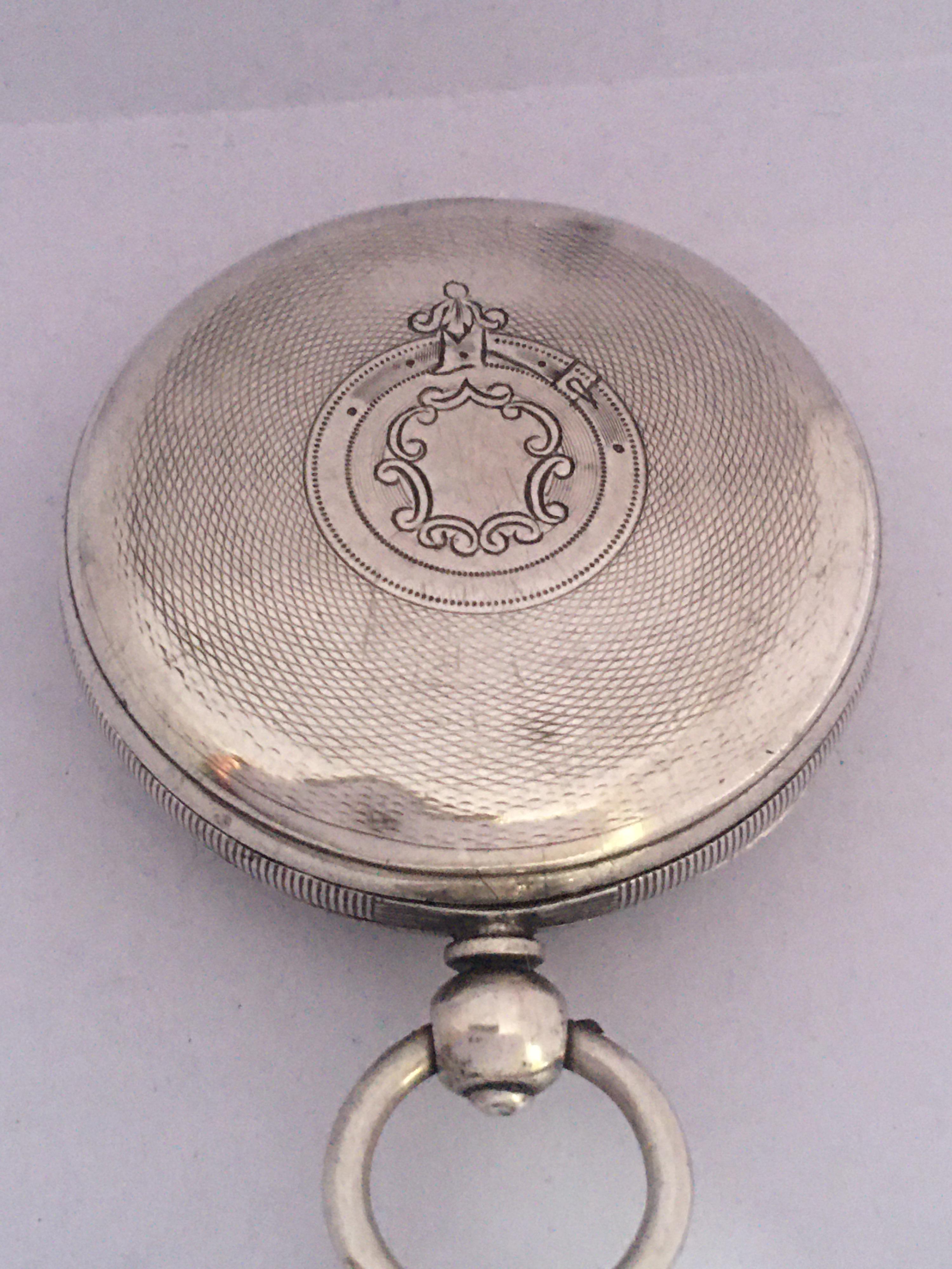 Antique Key Winding Silver Pocket Watch 7
