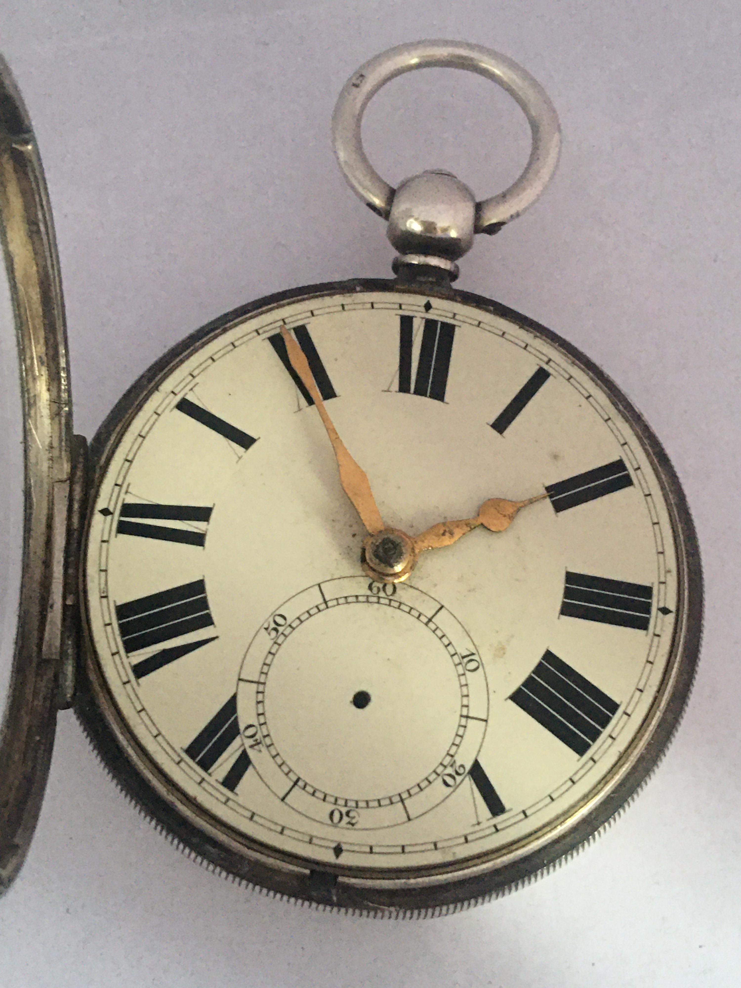 Antique Key Winding Silver Pocket Watch 8