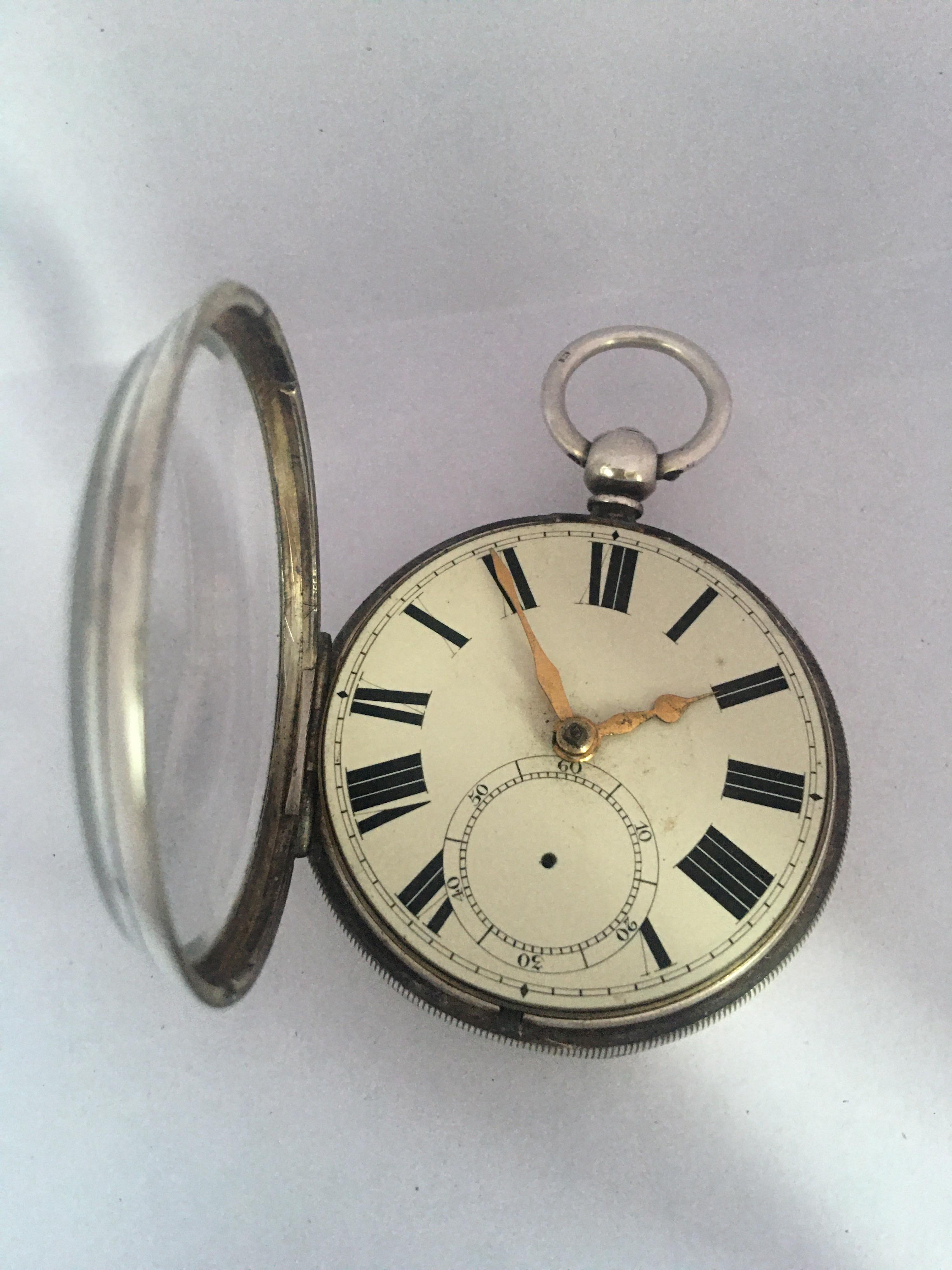 Antique Key Winding Silver Pocket Watch 9