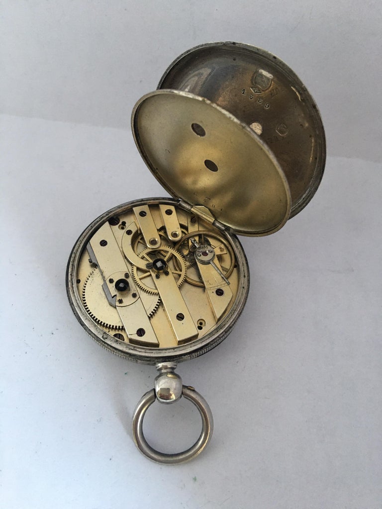 Antique KeyWinding Silver Pocket Watch at 1stDibs